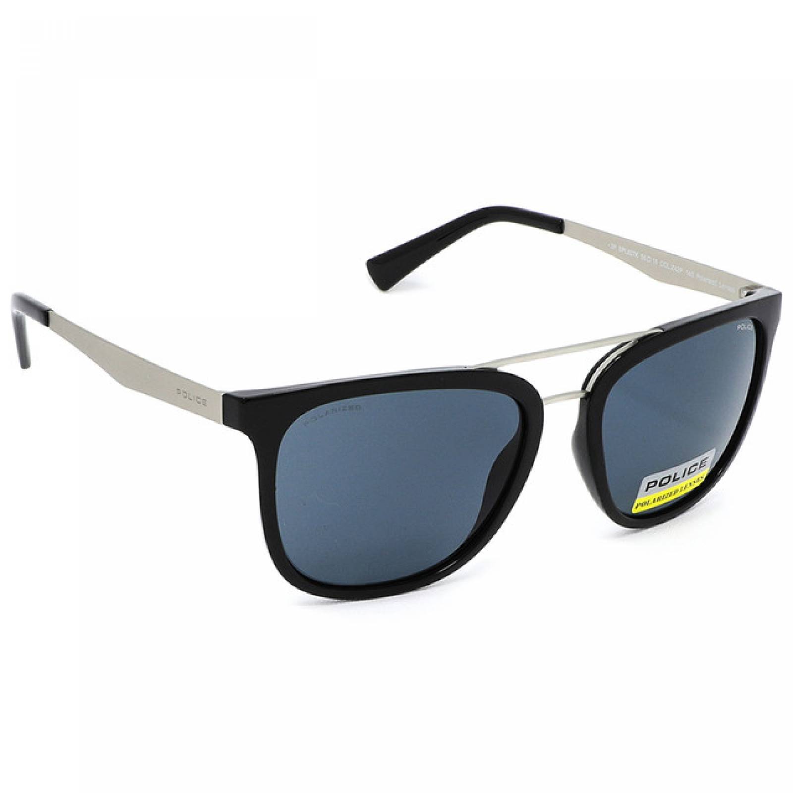 Lentes Sol Police Hombre Armazon Acetato Negro Doble Puente