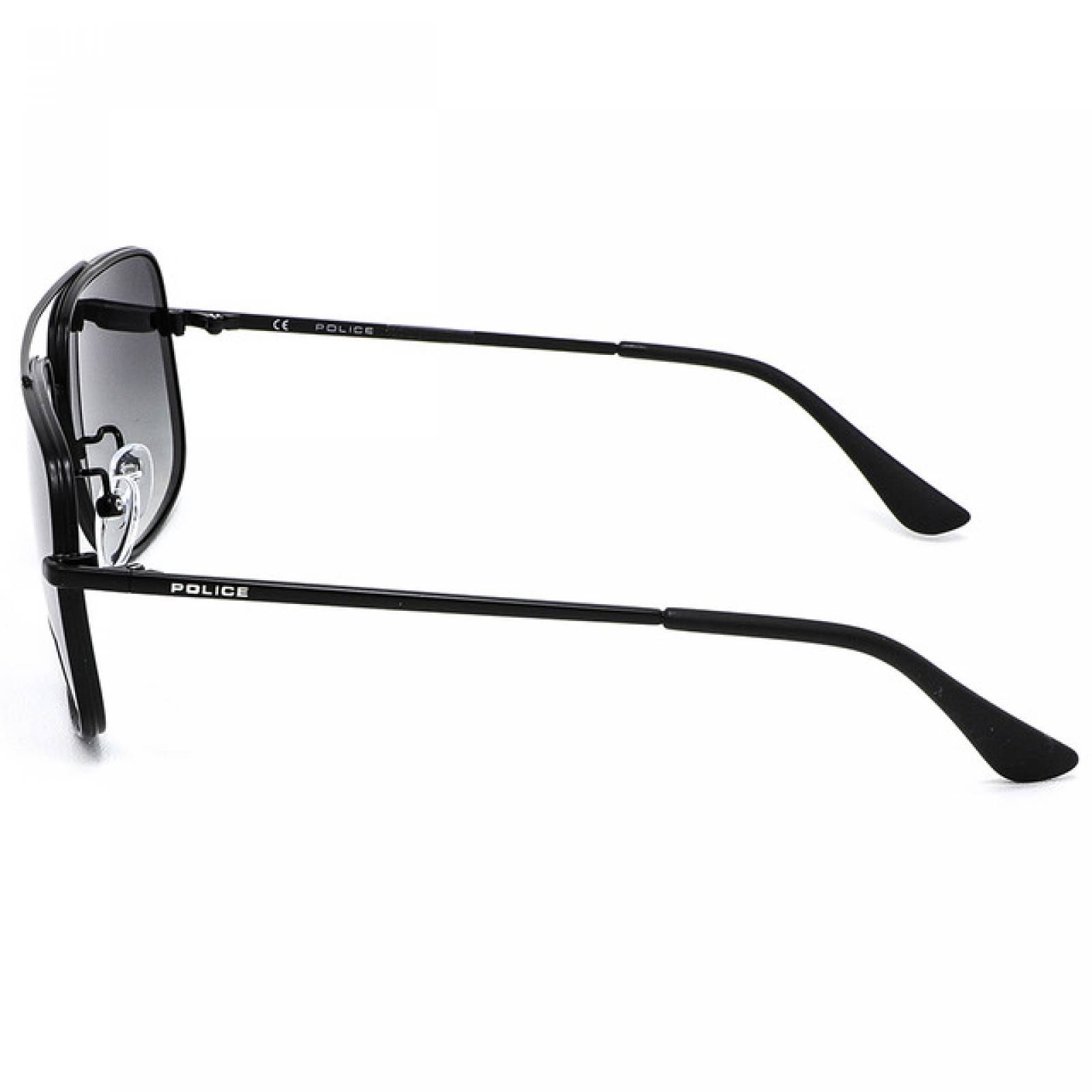 Lentes Sol Police Hombre Piloto Negro Metal Doble Puente