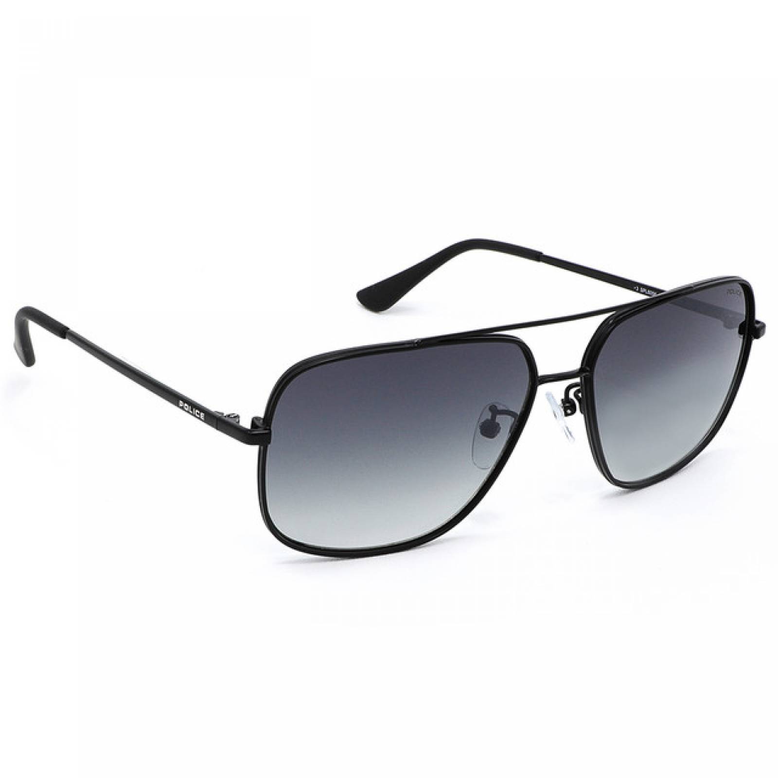 Lentes Sol Police Hombre Piloto Negro Metal Doble Puente