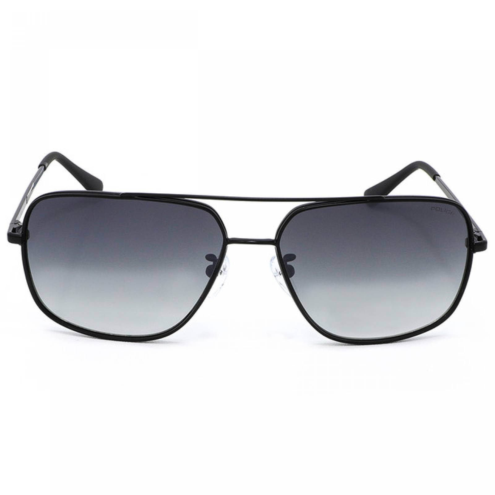 Lentes Sol Police Hombre Piloto Negro Metal Doble Puente