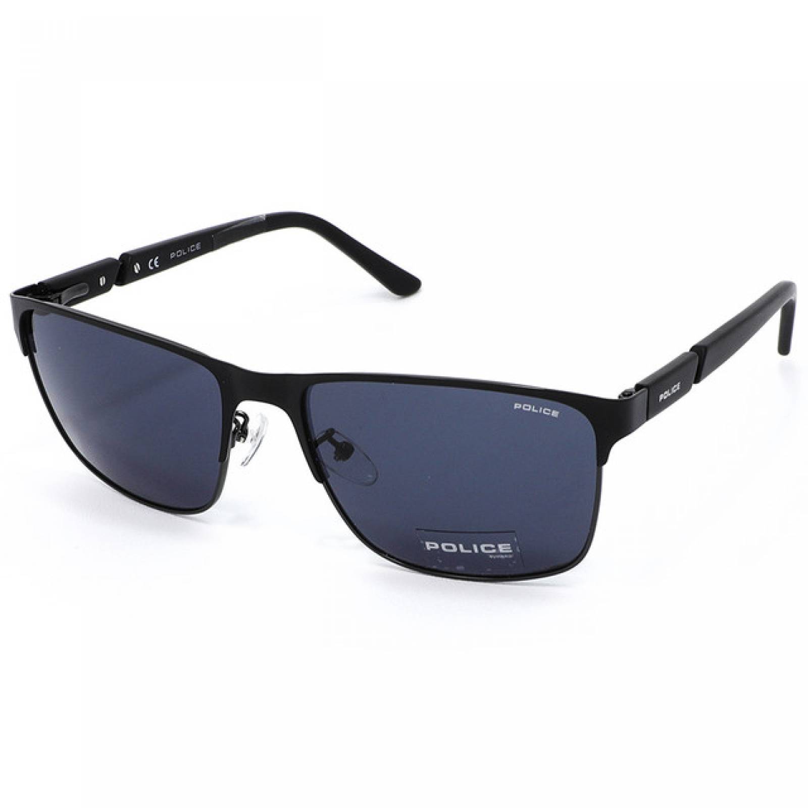 Lentes Sol Police Hombre Armazon Cuadrado Metal Negro Casual