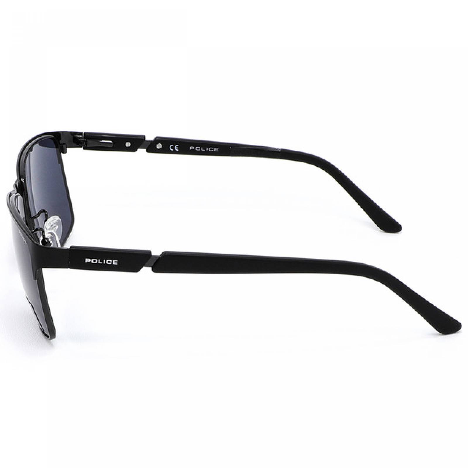 Lentes Sol Police Hombre Armazon Cuadrado Metal Negro Casual
