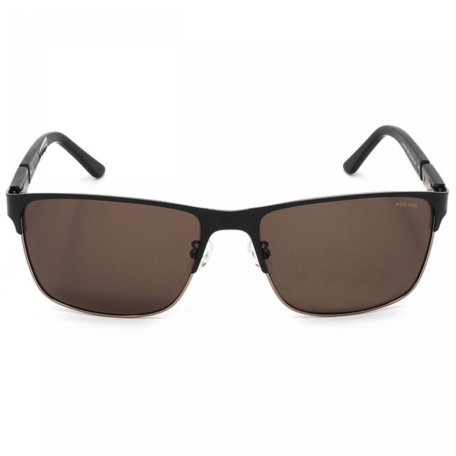 Lentes Sol Police Hombre Armazon Metal Negro Micas Cafe