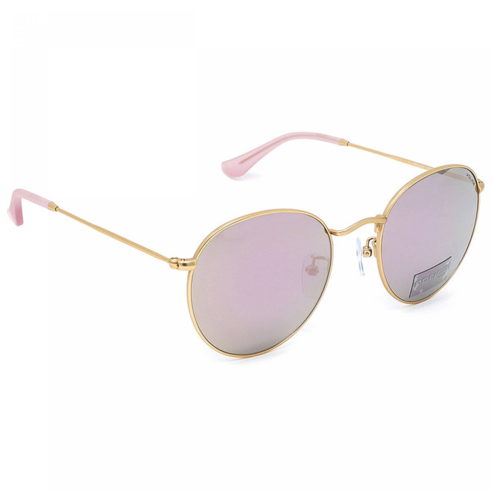 Lentes Sol Police Dama Armazon Redondo Metal Dorado Rosa