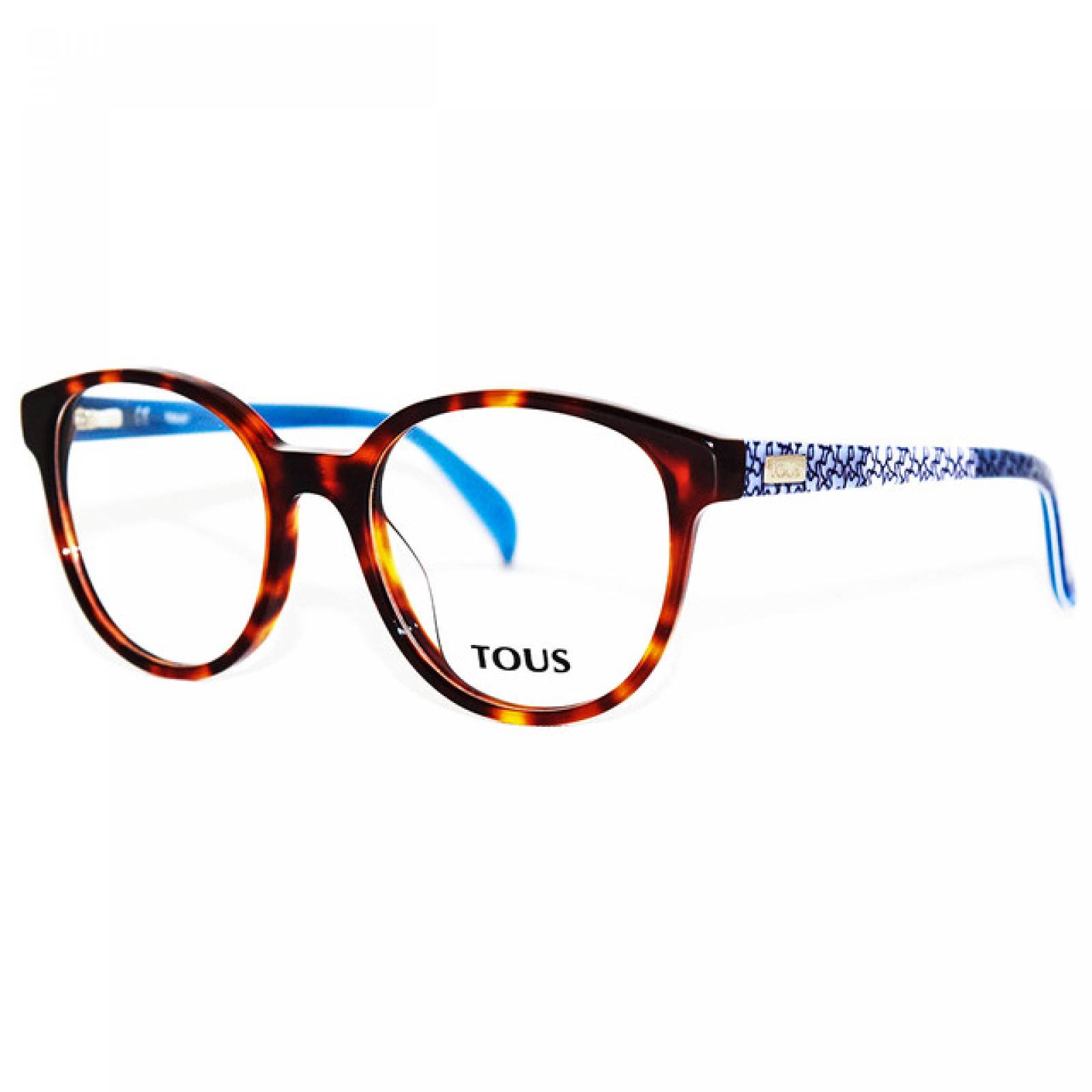 Lentes Oftalmicos Tous Dama Armazon Redondo Havana Azul