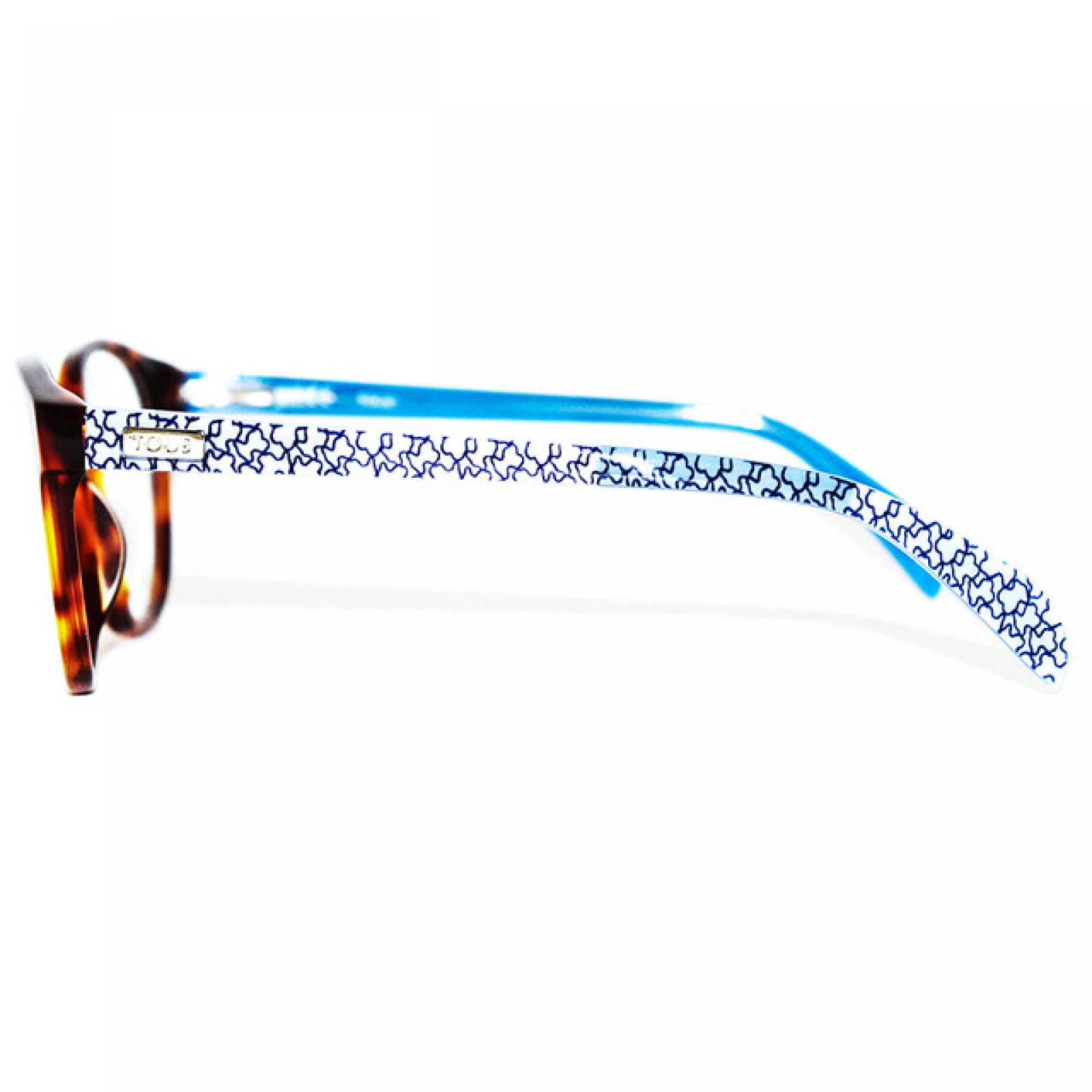 Lentes Oftalmicos Tous Dama Armazon Redondo Havana Azul