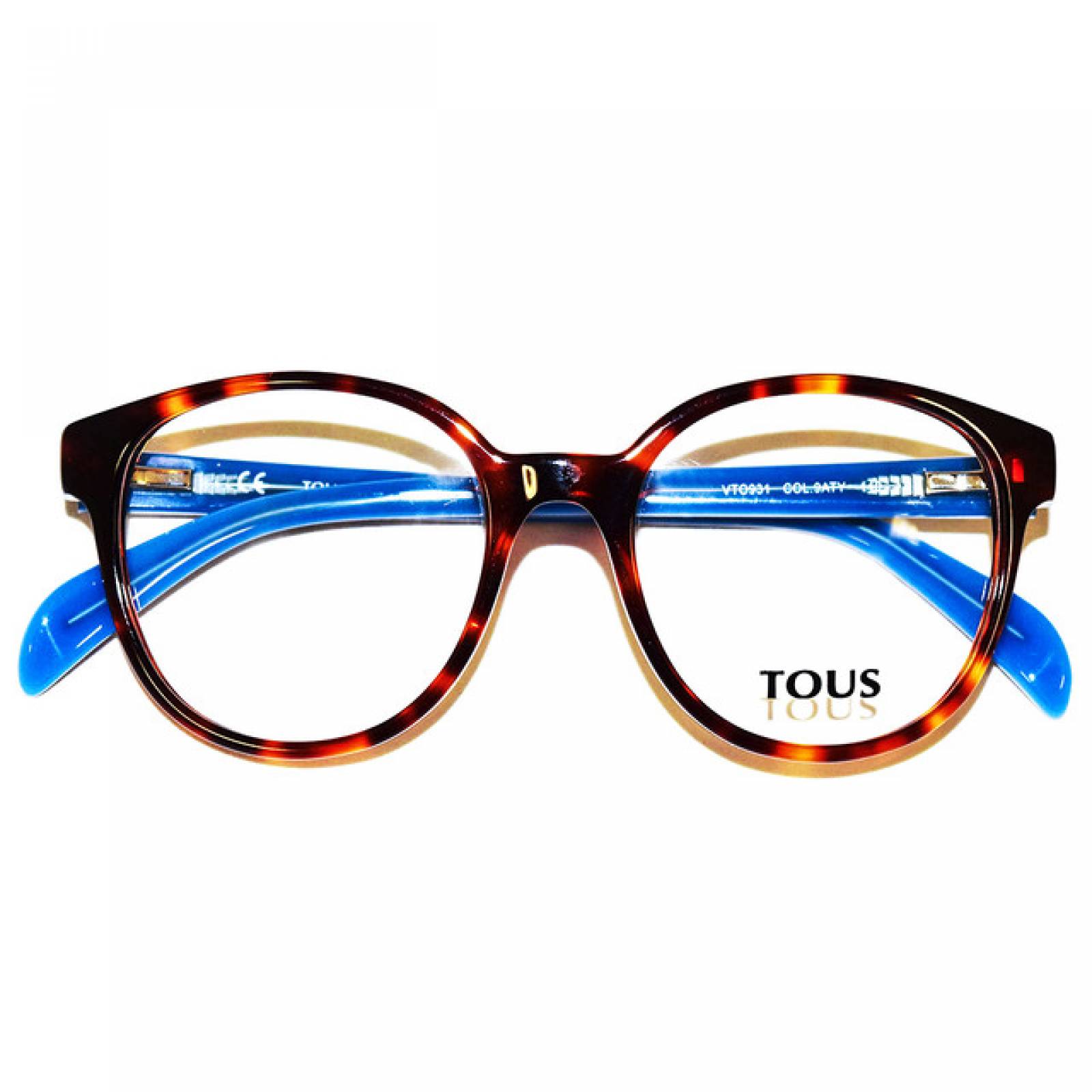 Lentes Oftalmicos Tous Dama Armazon Redondo Havana Azul