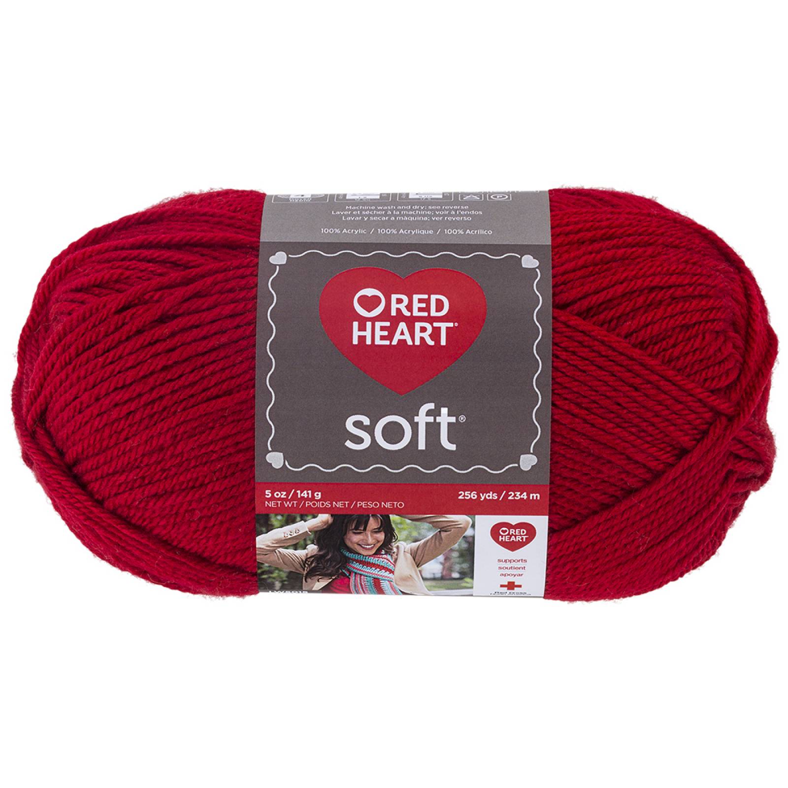 Estambre Acrílico Suave Liso Soft Yarn Really Red 9925 Red Heart Coats