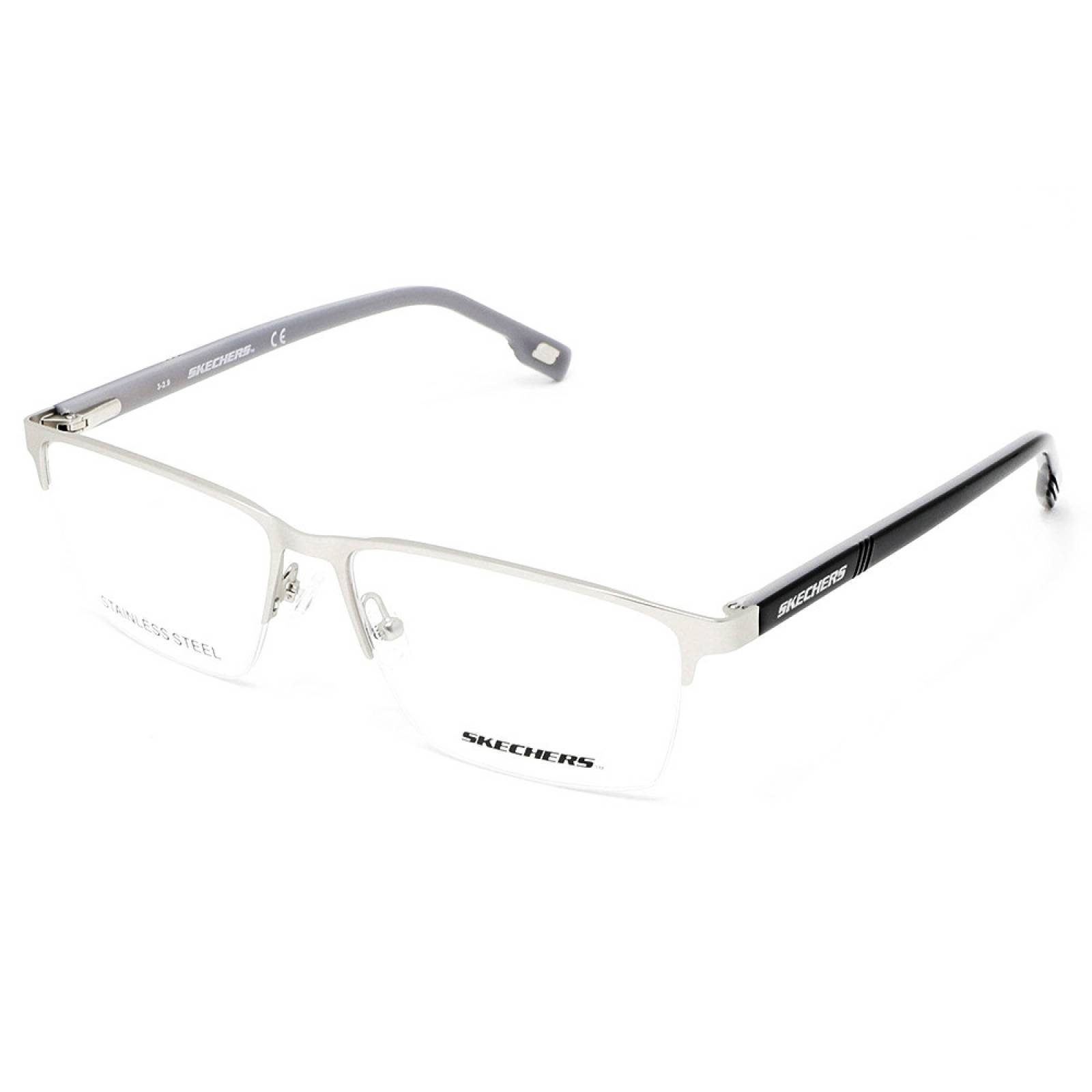 Lentes Oftálmicos Skechers Grises Rectangular Hombre Armazón