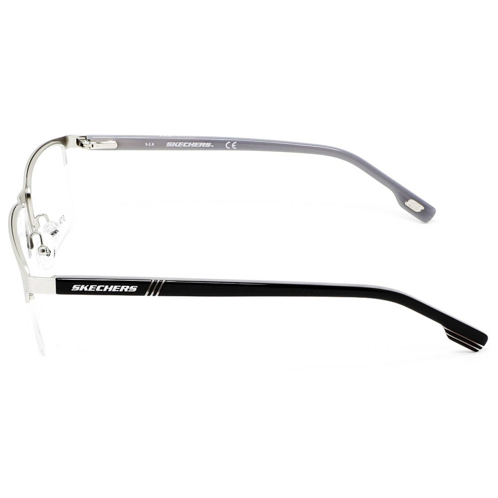 Lentes Oftálmicos Skechers Grises Rectangular Hombre Armazón