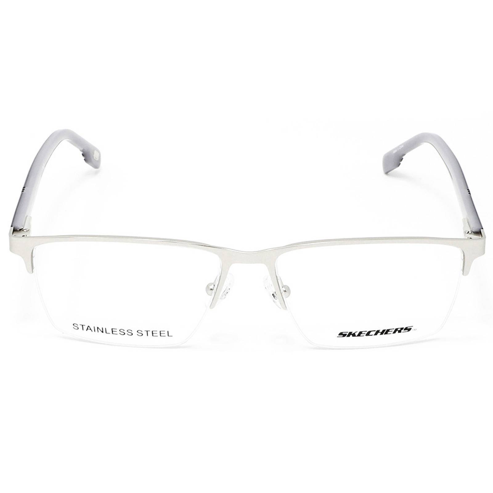 Lentes Oftálmicos Skechers Grises Rectangular Hombre Armazón