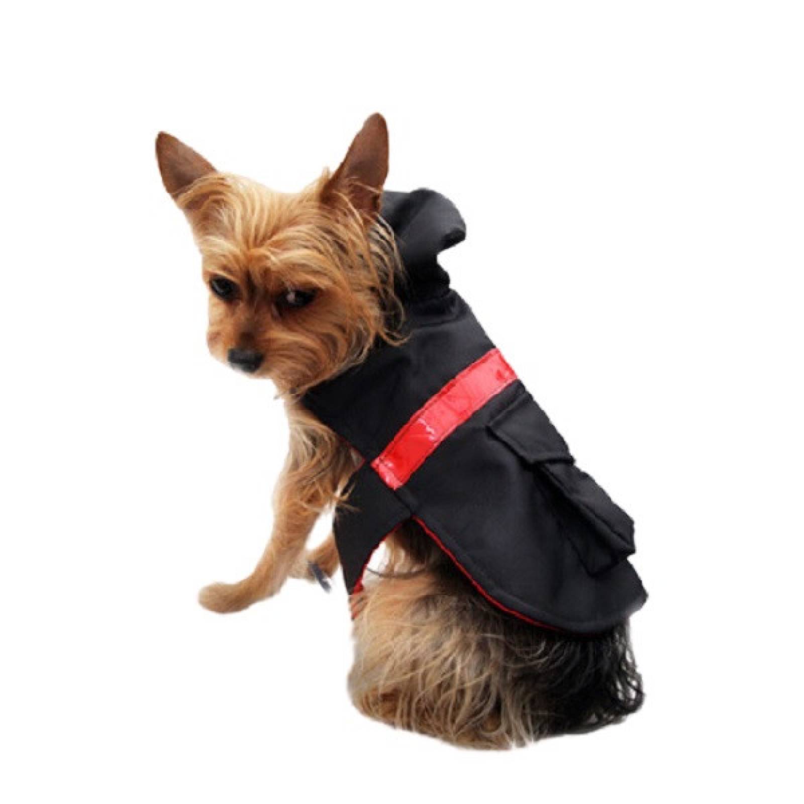 Impermeable Reflejante Negro Perro Talla 8 Pet Pals