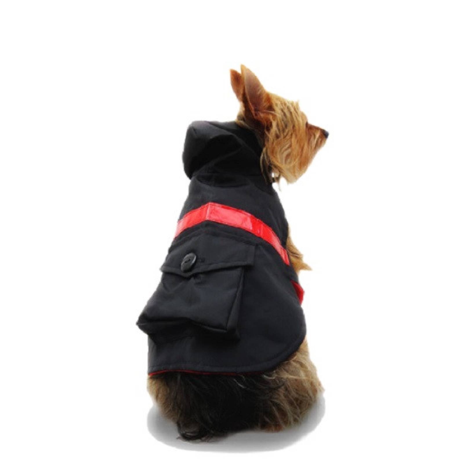 Impermeable Reflejante Negro Perro Talla 8 Pet Pals