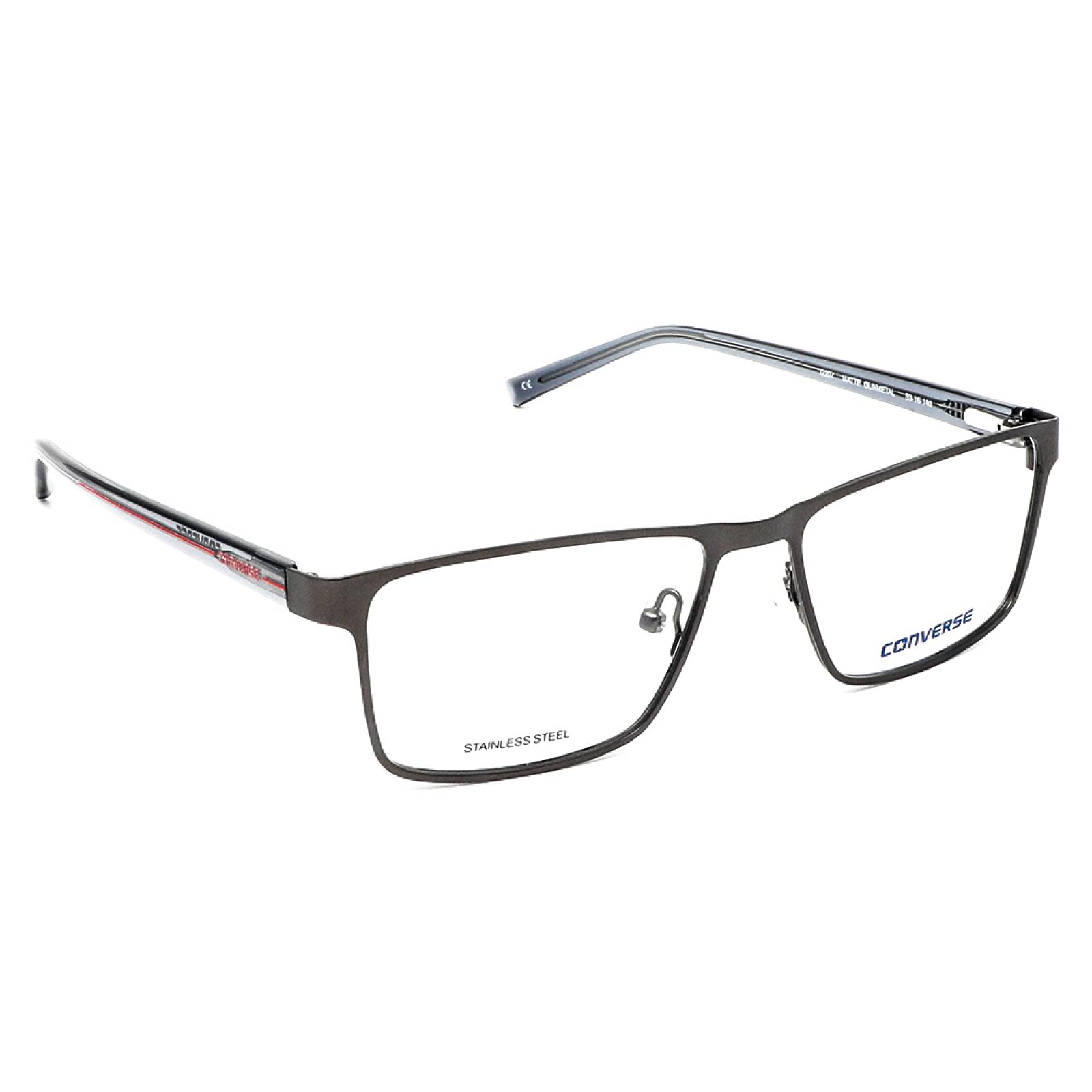 Lentes Oftálmicos Hombre Rectangular Metal Gris Converse