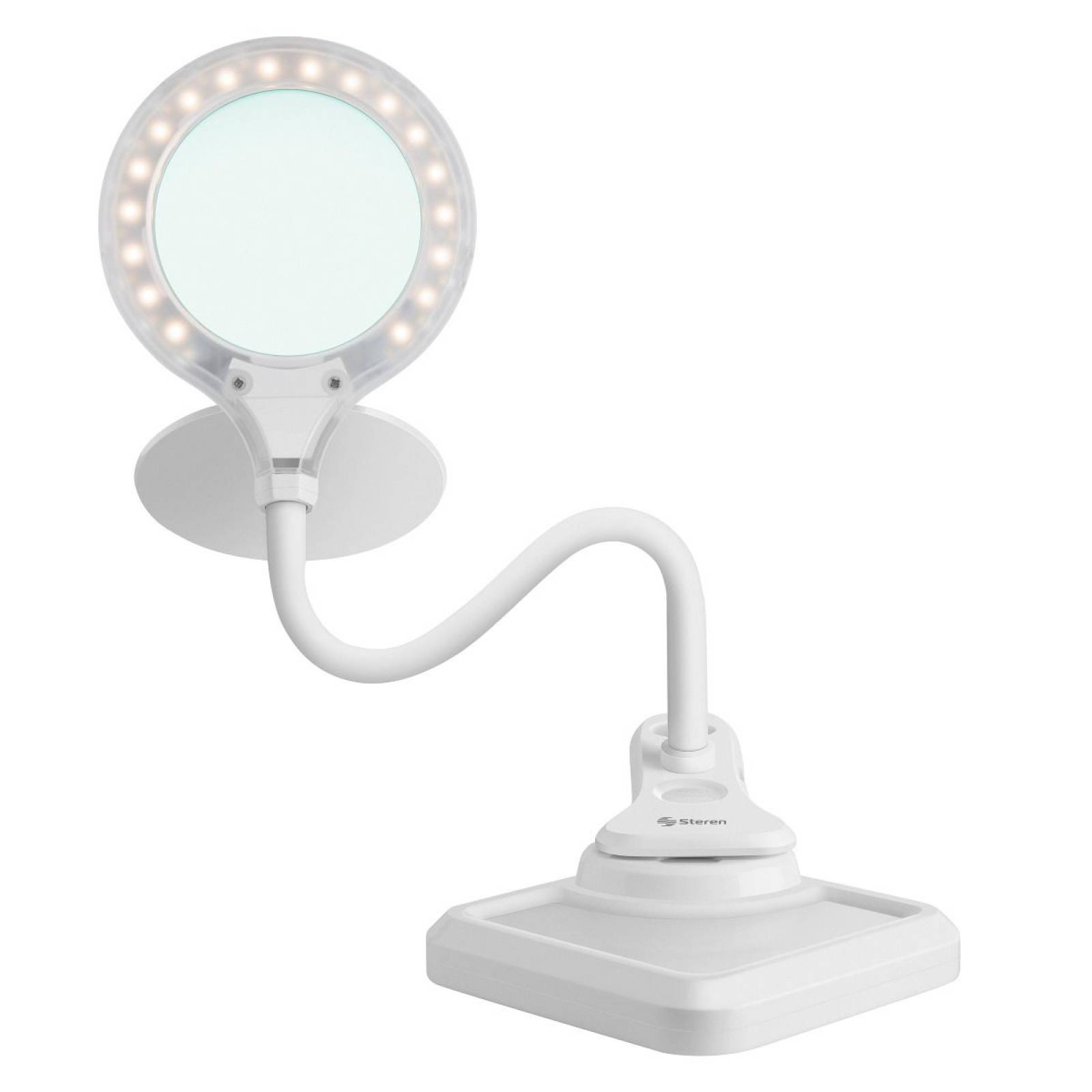 Lámpara Led Lupa (3x) Cuello Flexible Pinza Steren