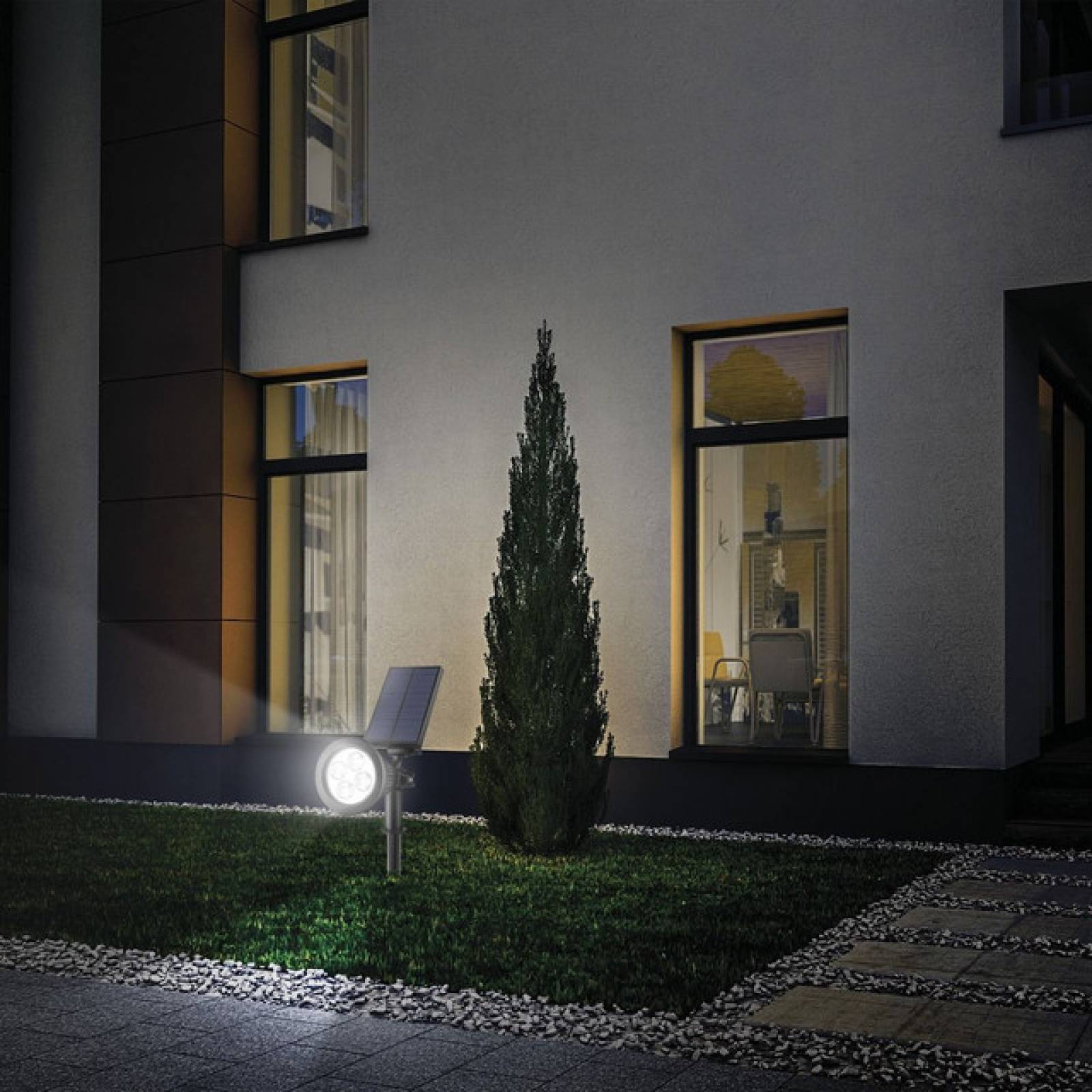 Reflector Led Decorativo Panel Solar Exterior Estaca Steren