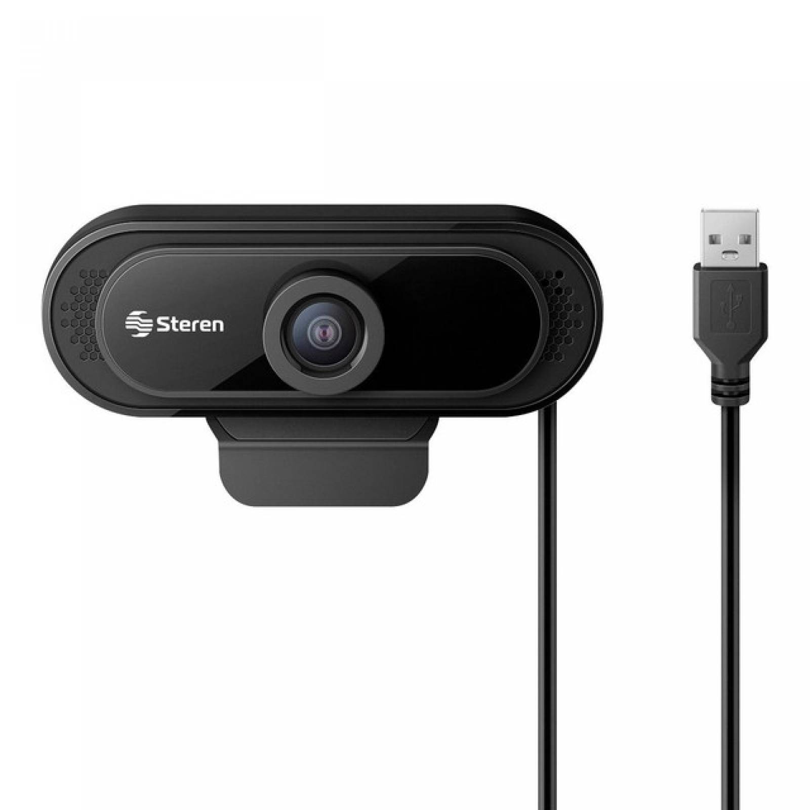 Webcam USB HD Micrófono Integrado Base Multiposición Steren