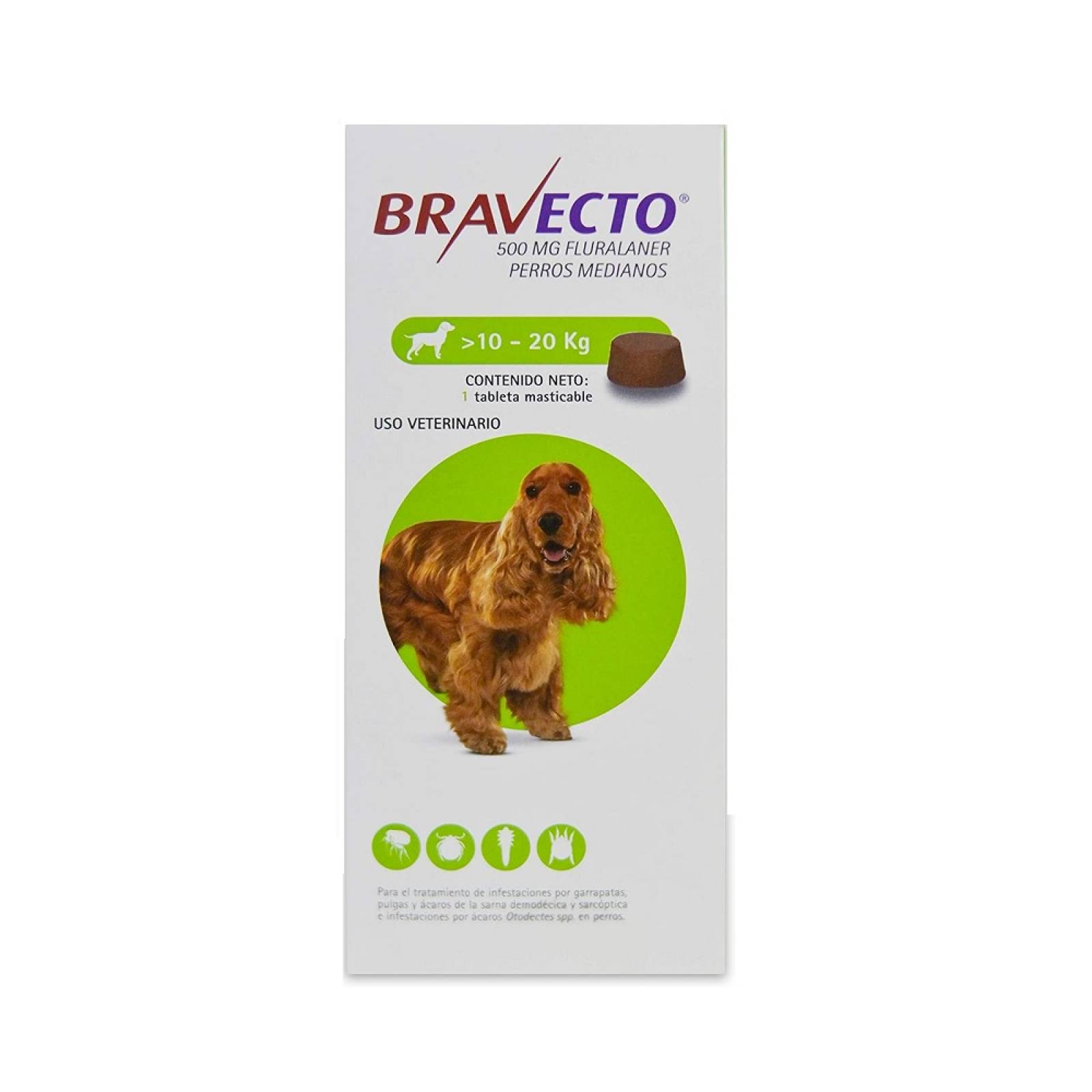 Comprimido Bravecto Antipulga Antigarrapata Perros 10-20kg