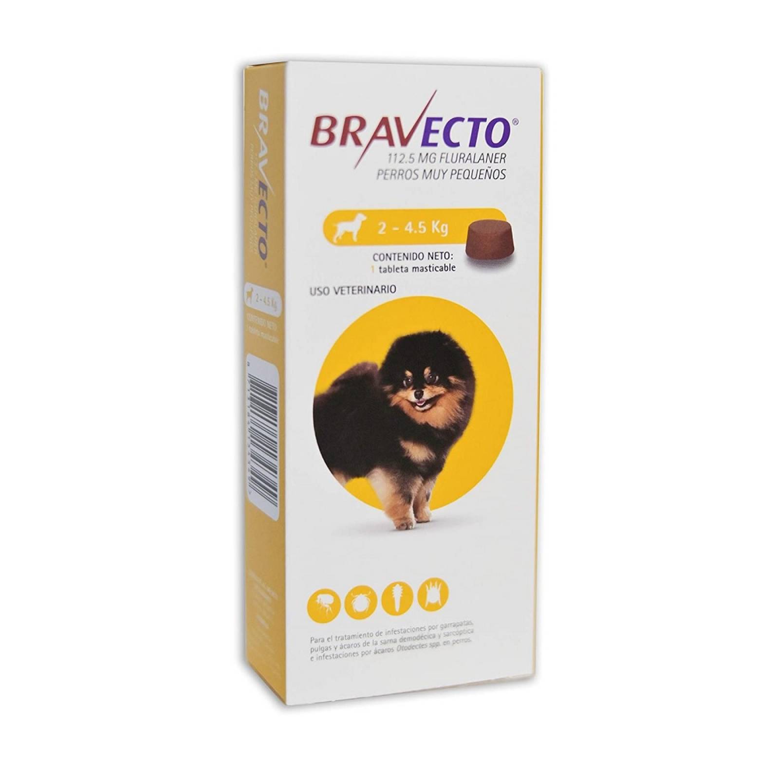 Comprimido Bravecto Antipulga Antigarrapata Perros 2-4.5kg