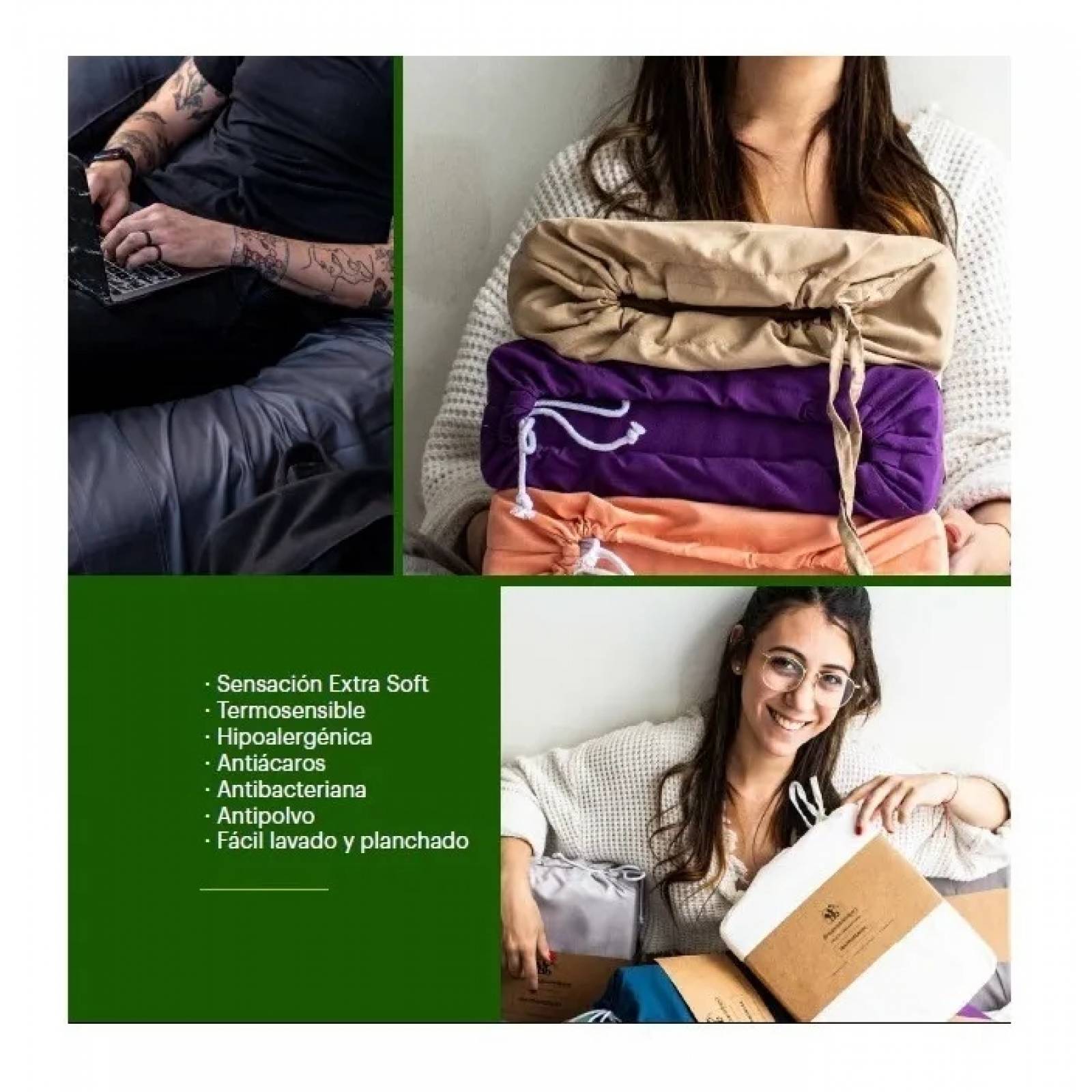 Juego Sábanas Fibra De Bambú Blend Matrimonial Gris  Dreams Bamboo