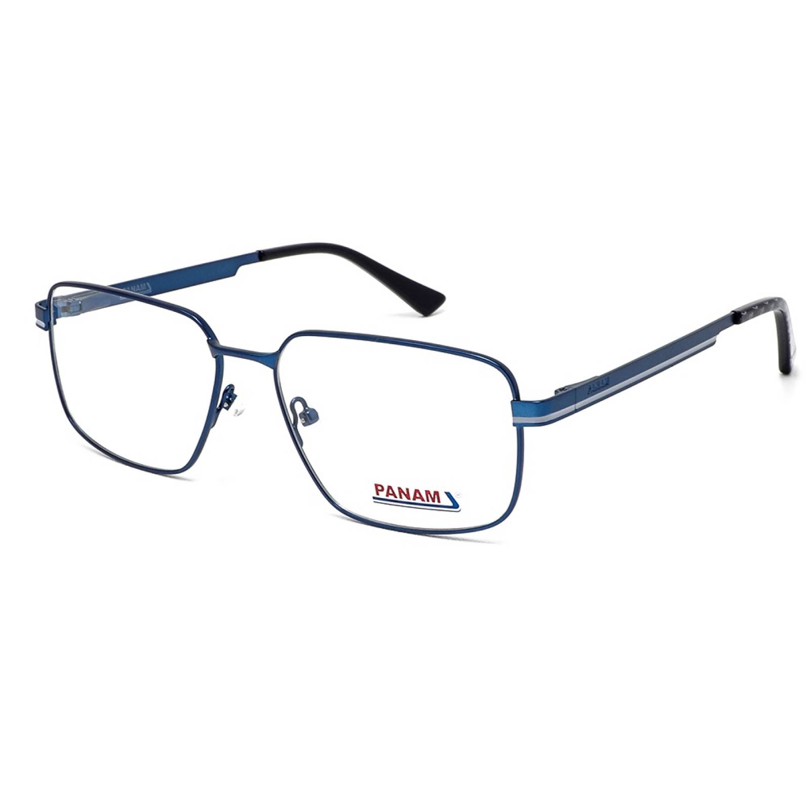 Lentes Oftalmicos Hombre Forma Rectangular Metal Azul Panam