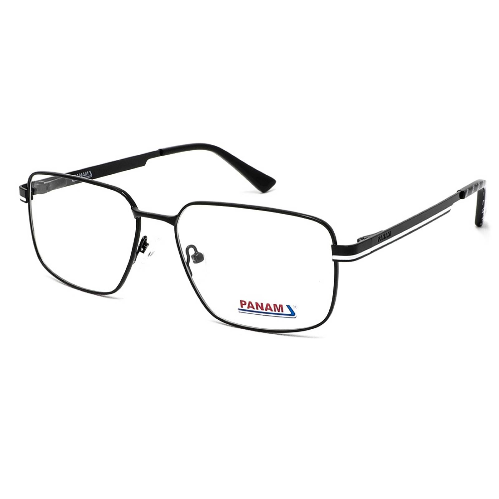 Lentes Oftalmicos Hombre Forma Rectangular Metal Negro Panam