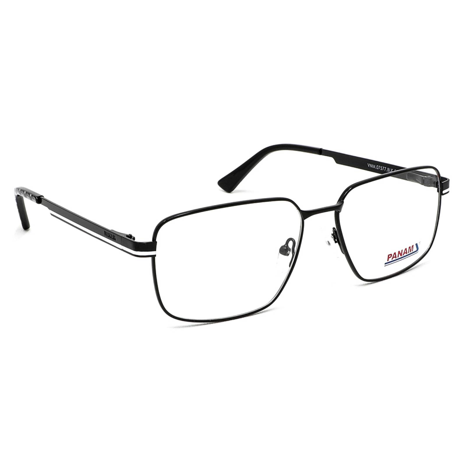 Lentes Oftalmicos Hombre Forma Rectangular Metal Negro Panam