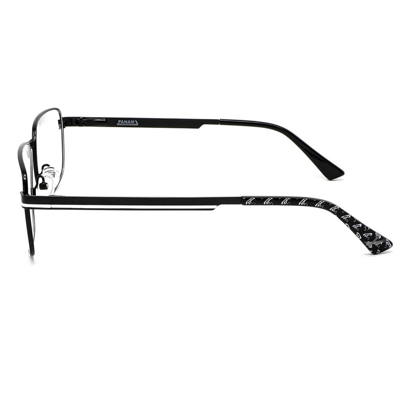 Lentes Oftalmicos Hombre Forma Rectangular Metal Negro Panam