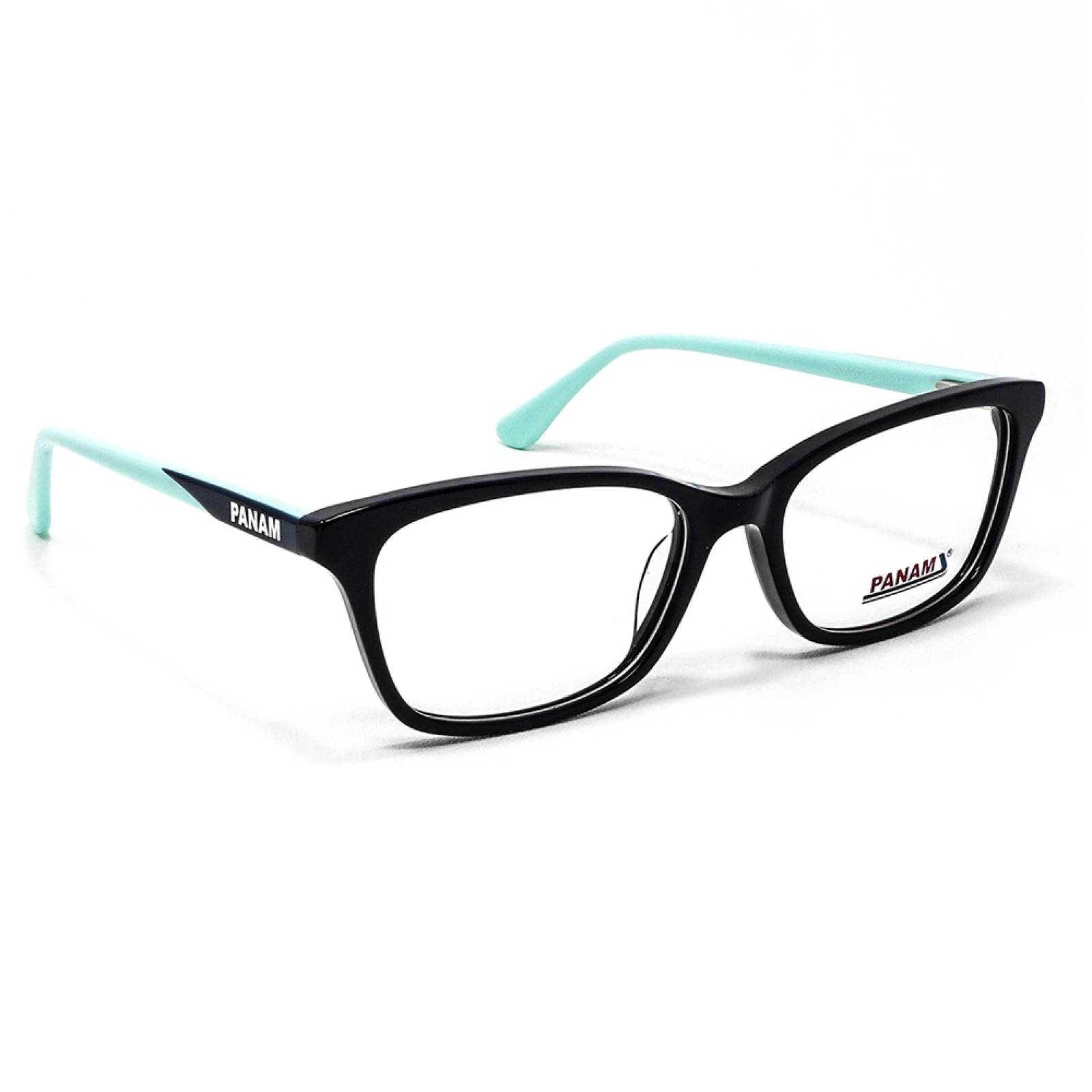Lentes Oftálmicos Forma Rectangular Unisex Acetato Negro Panam