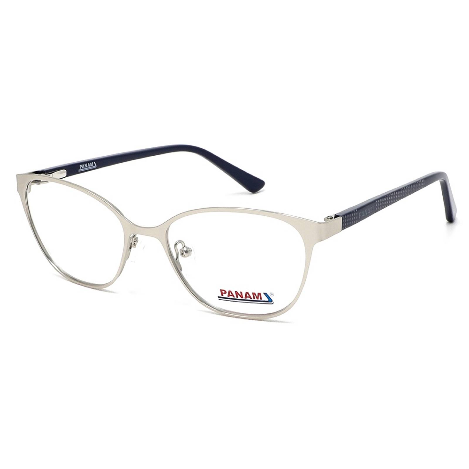 Lentes Oftálmicos Dama Forma Pantos Armazón Metal Gris Panam