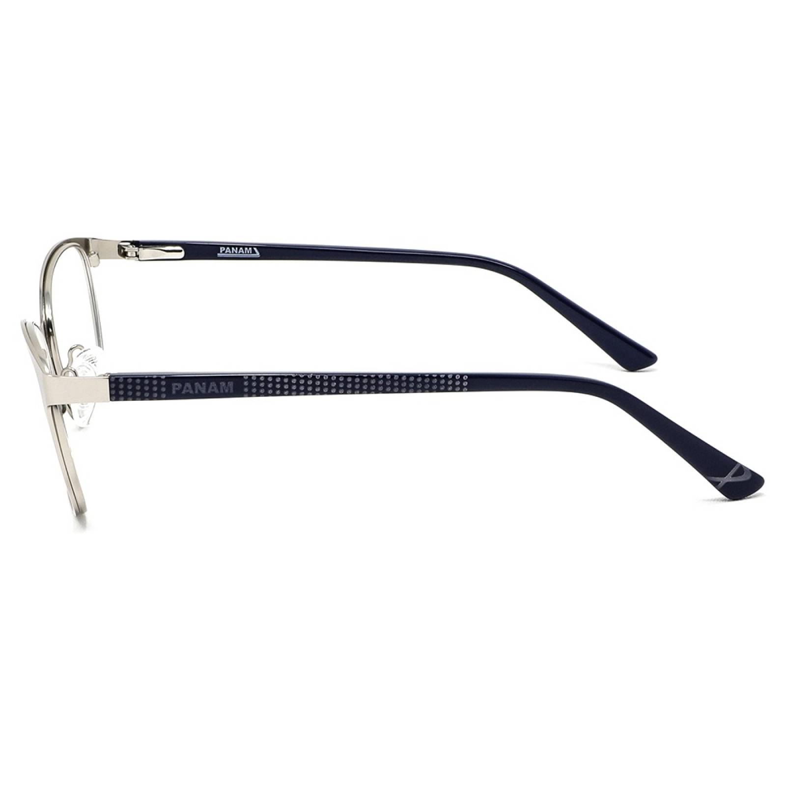 Lentes Oftálmicos Dama Forma Pantos Armazón Metal Gris Panam