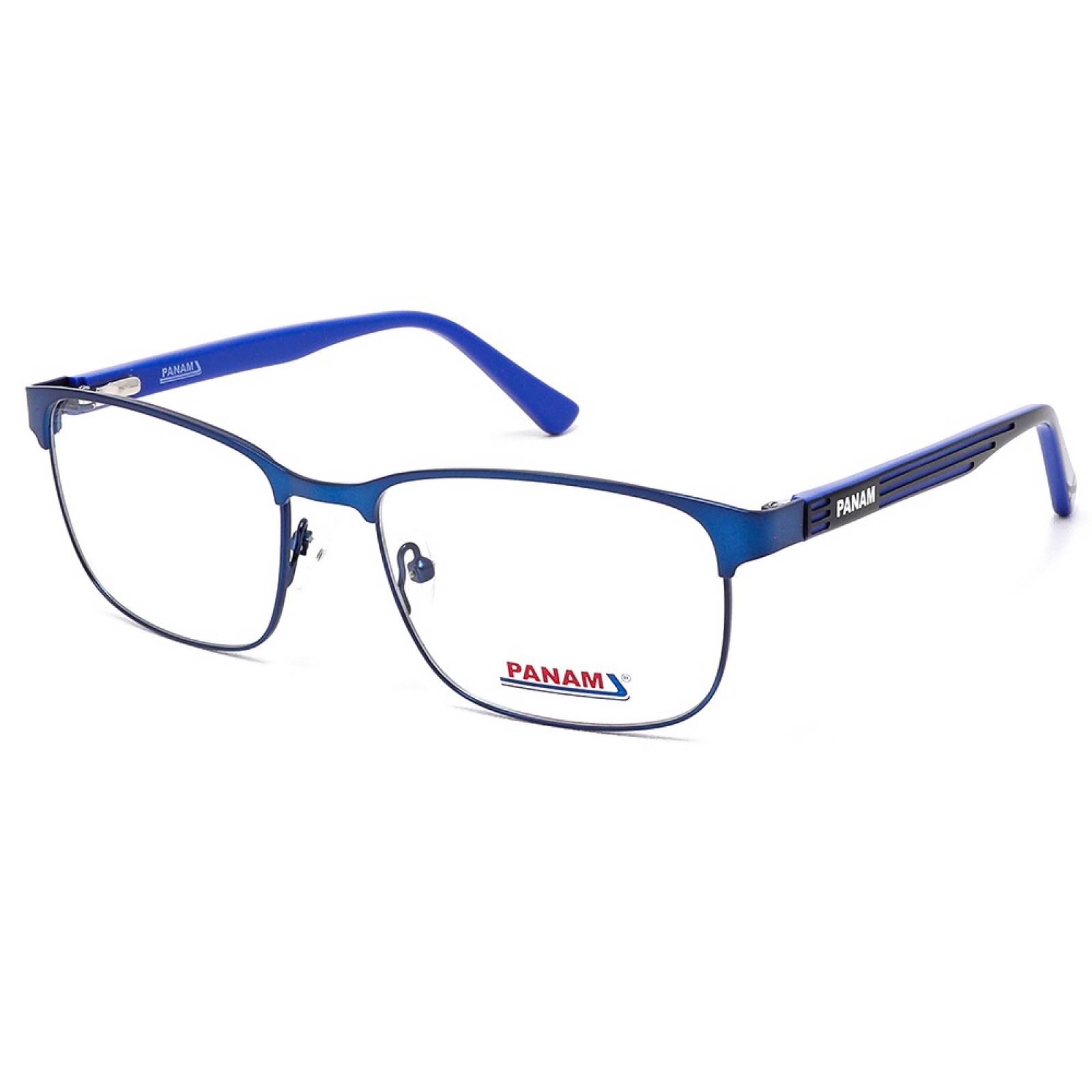 Lentes Oftálmicos Hombre Forma Cuadrada Metal Azul Panam