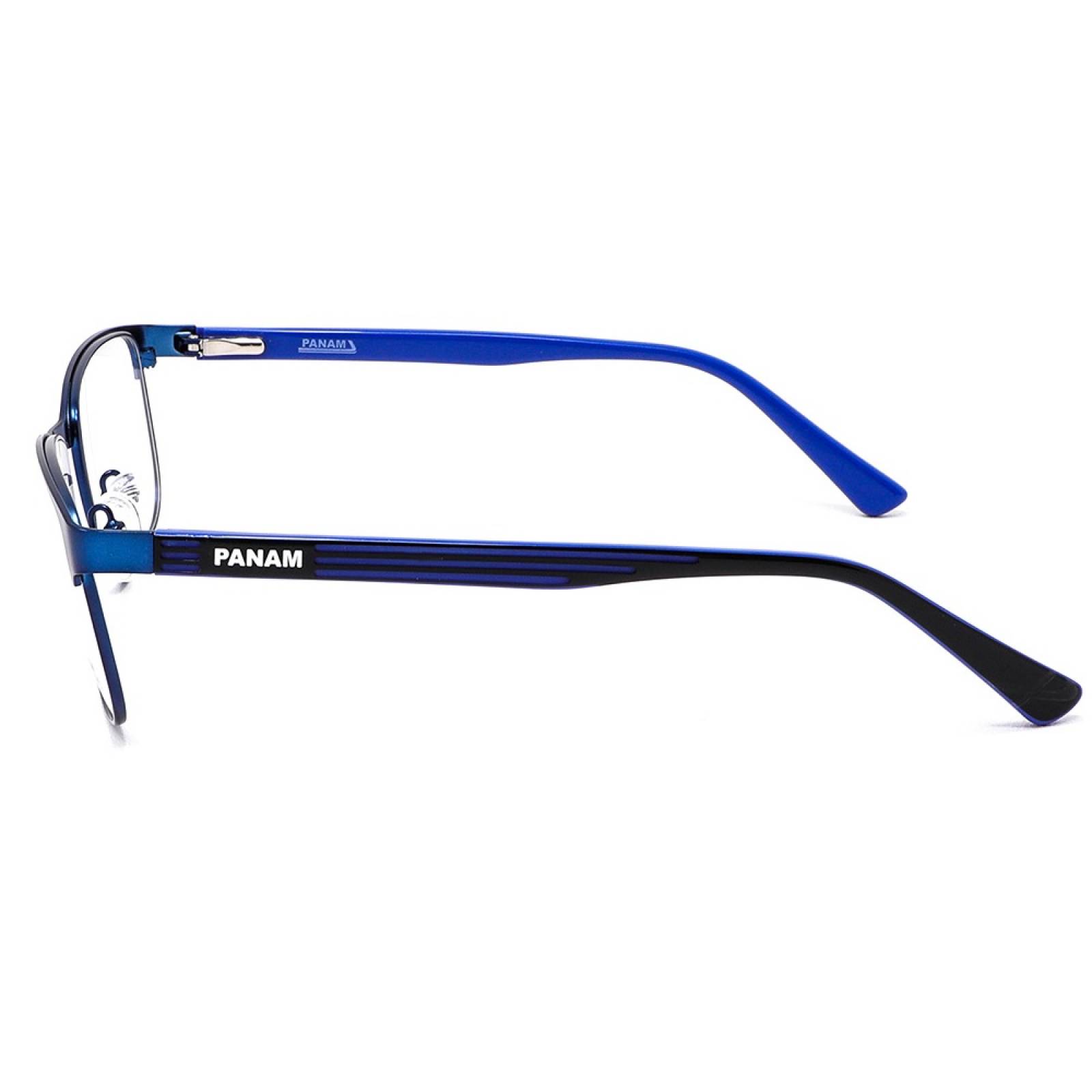 Lentes Oftálmicos Hombre Forma Cuadrada Metal Azul Panam