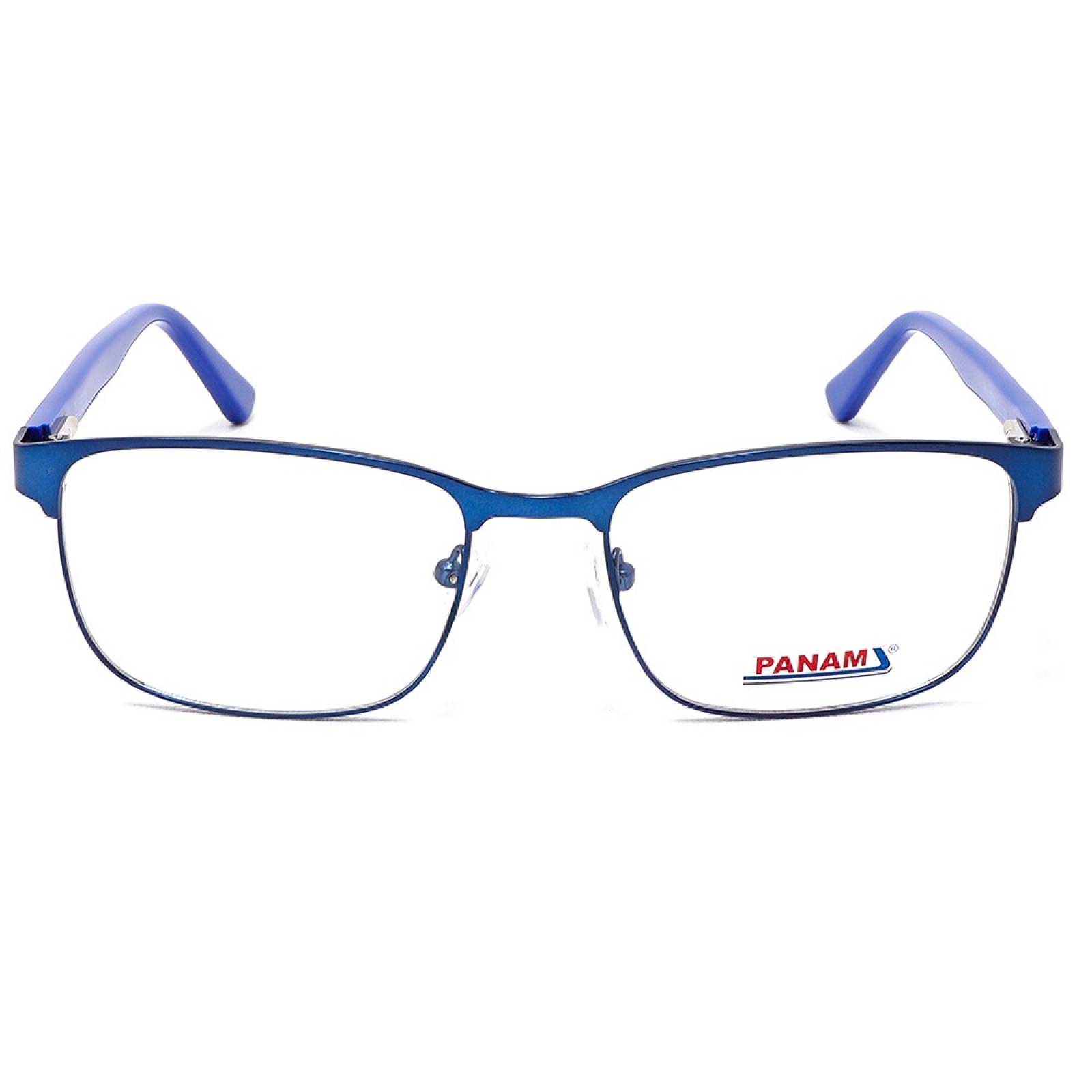 Lentes Oftálmicos Hombre Forma Cuadrada Metal Azul Panam