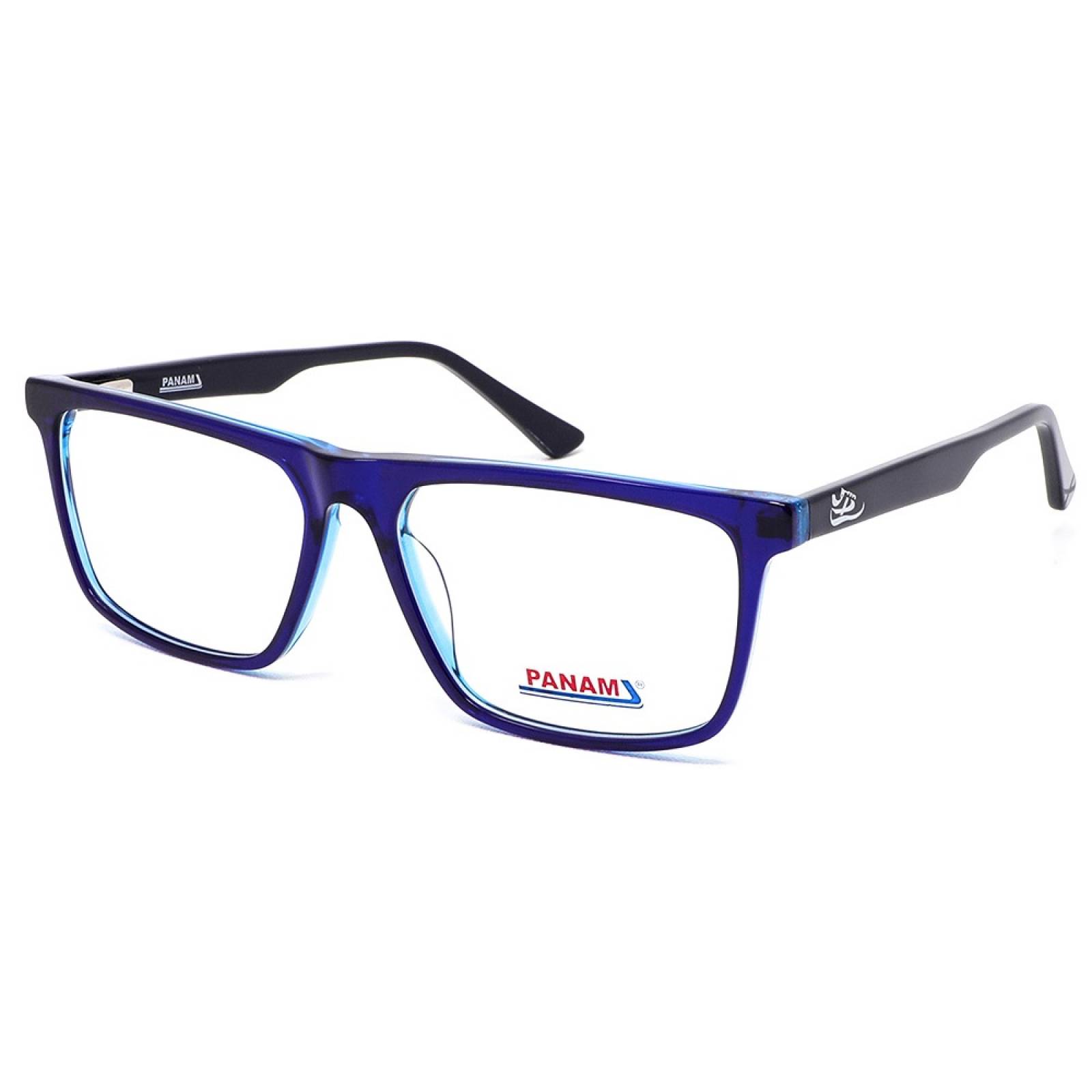 Lentes Oftálmicos Hombre Forma Rectangular Acetato Azul Panam