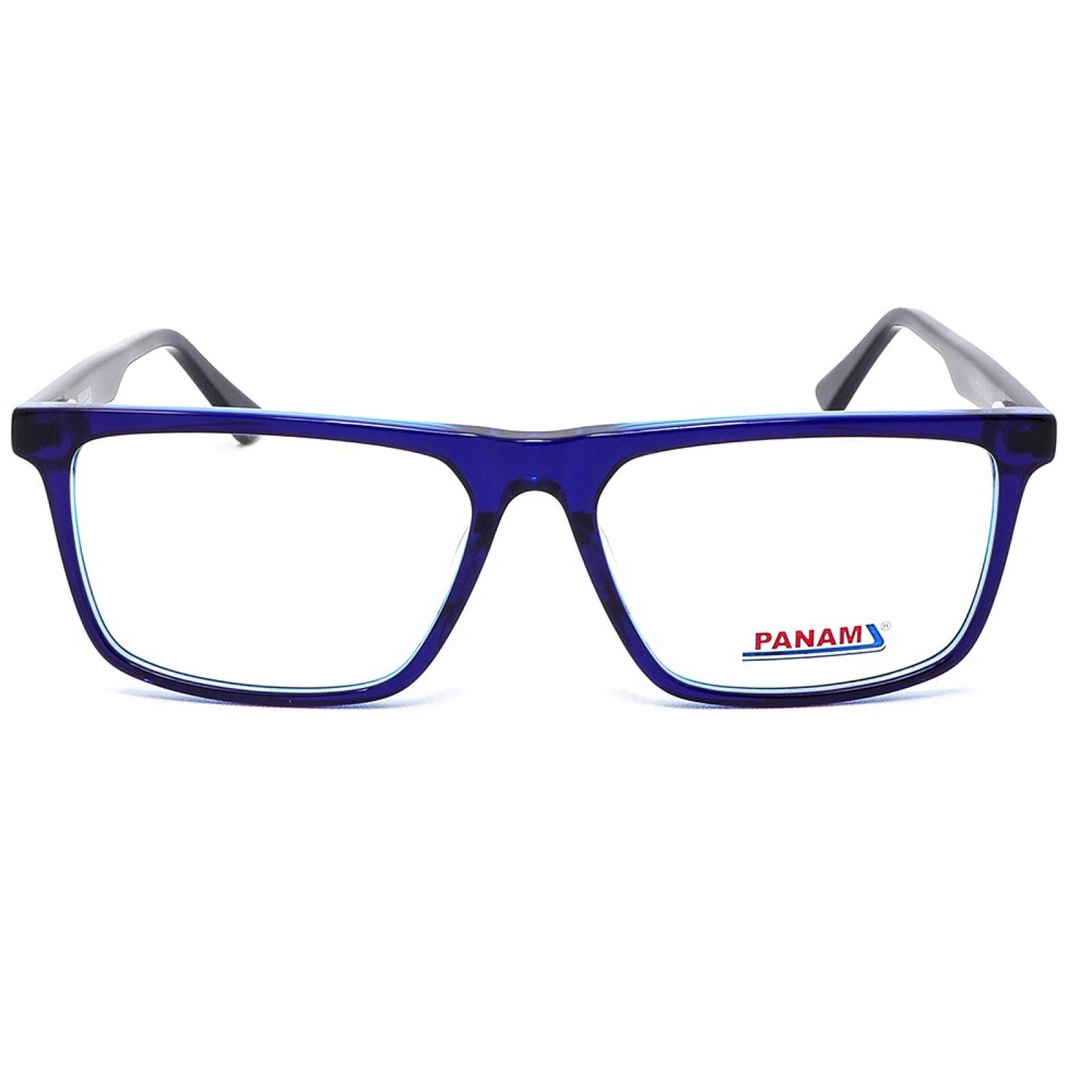 Lentes Oftálmicos Hombre Forma Rectangular Acetato Azul Panam