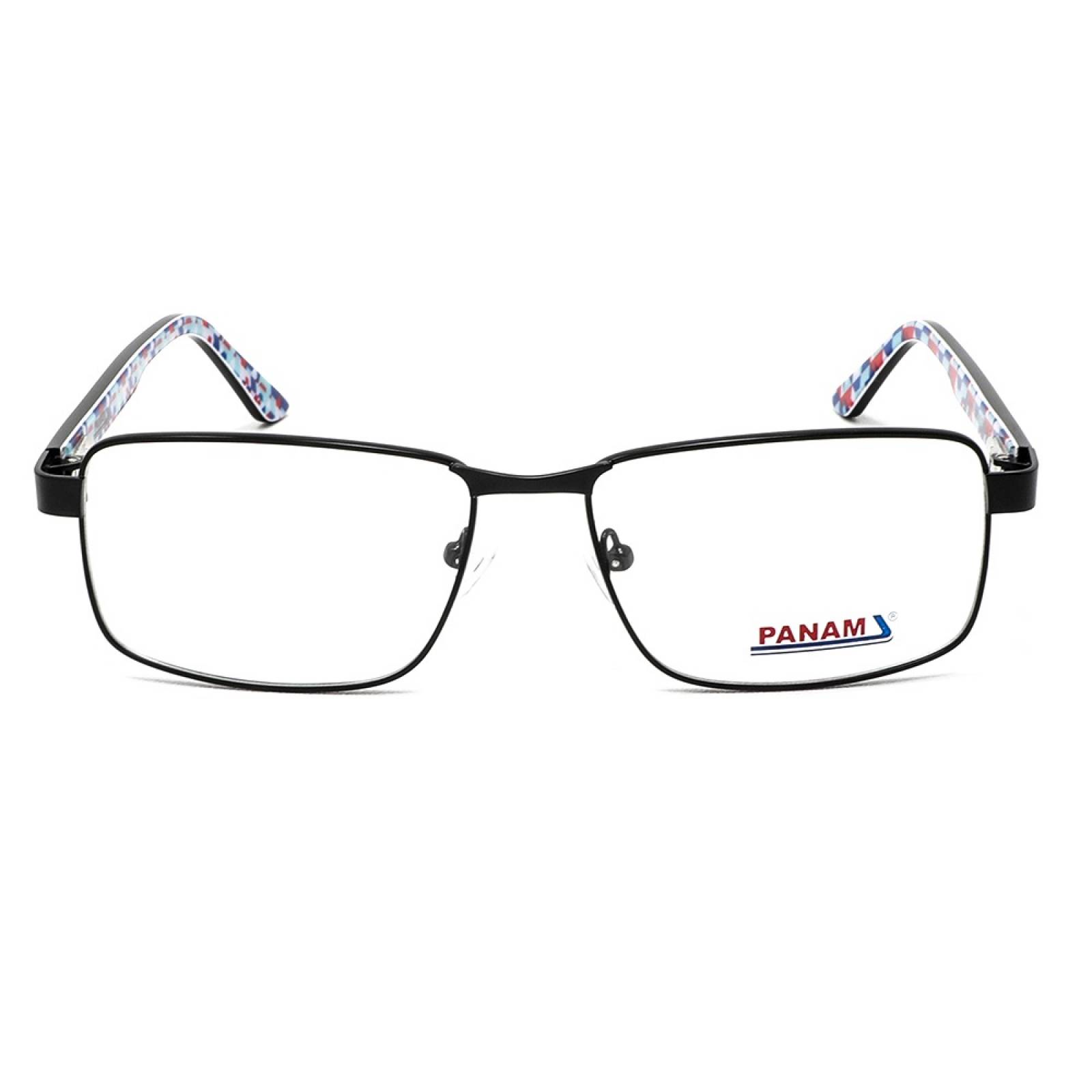 Lentes Oftálmicos Hombre Forma Rectangular Metal Negro Panam