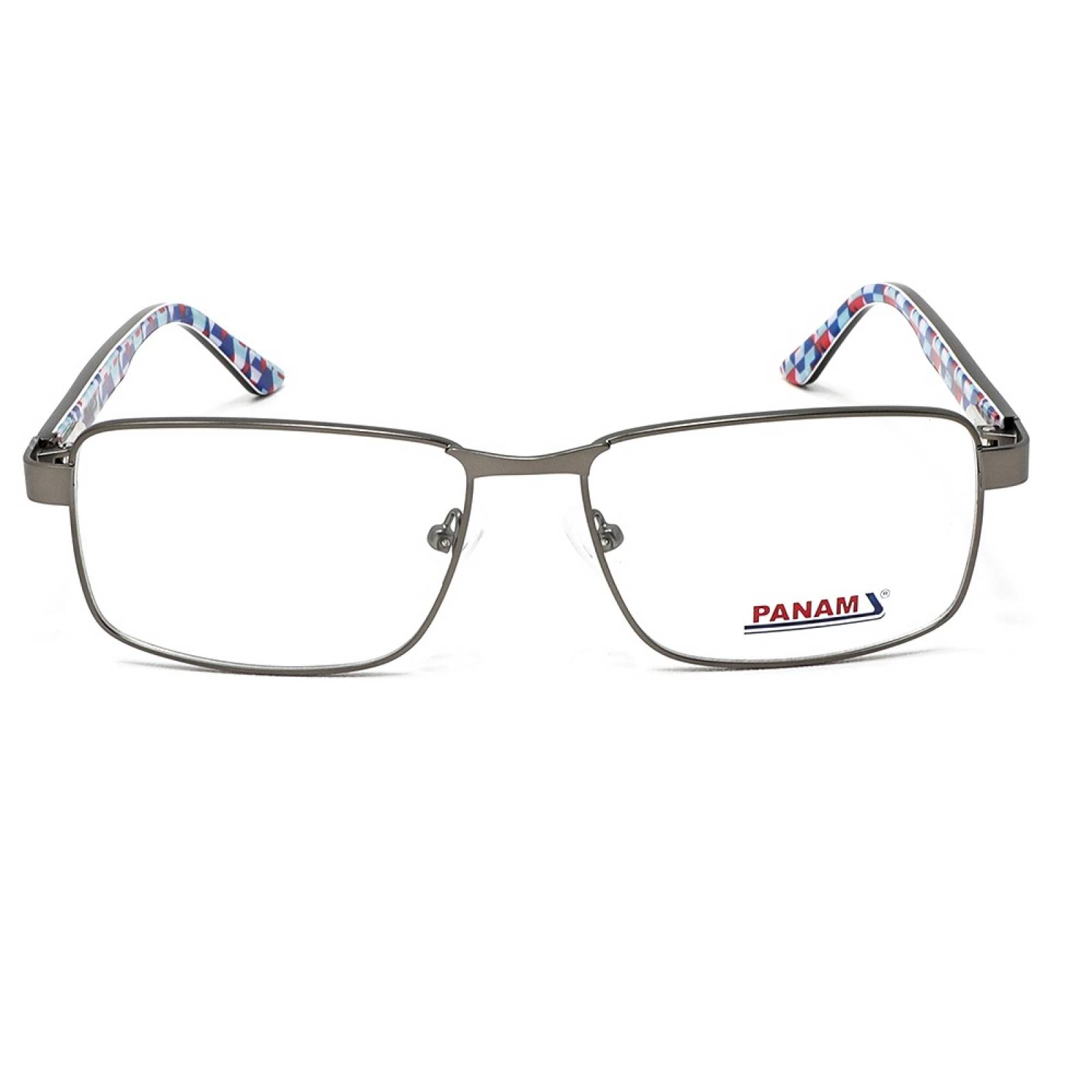 Lentes Oftálmicos Hombre Forma Rectangular Metal Gris Panam