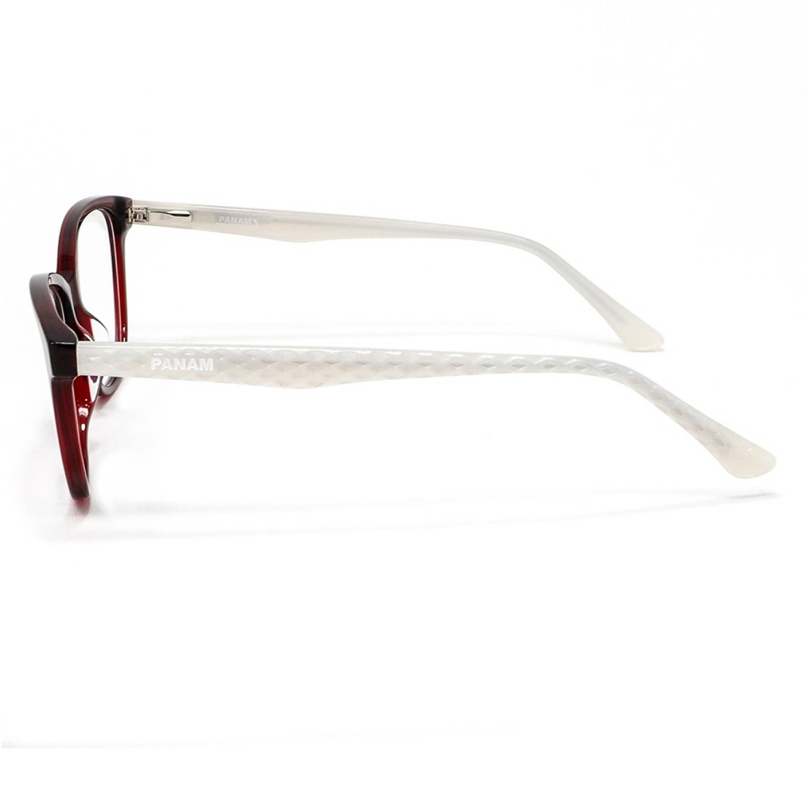 Lentes Oftálmicos Mujer Forma Pantos Acetato Color Vino Panam