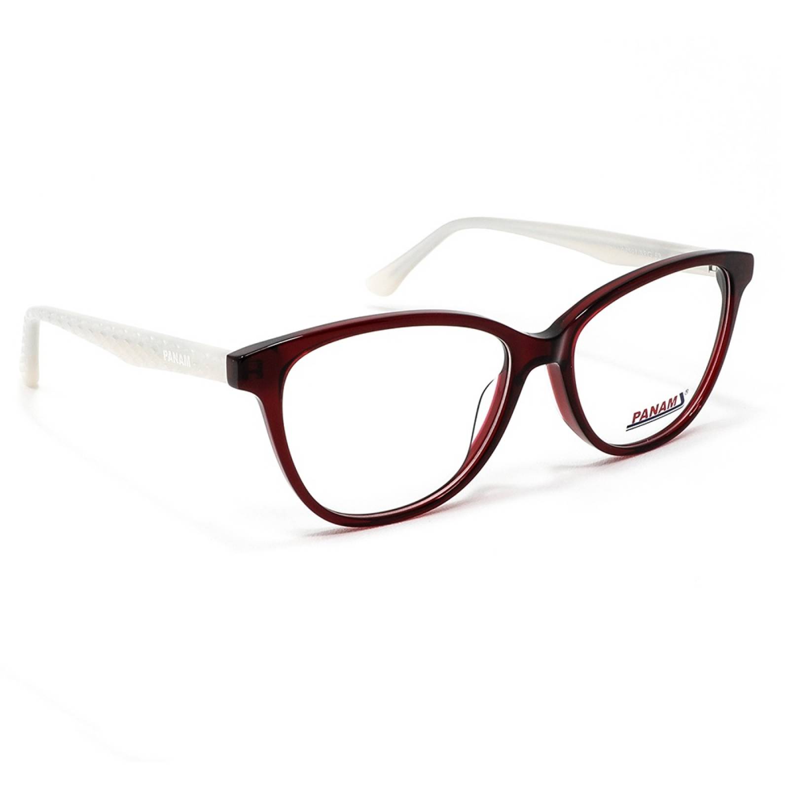 Lentes Oftálmicos Mujer Forma Pantos Acetato Color Vino Panam