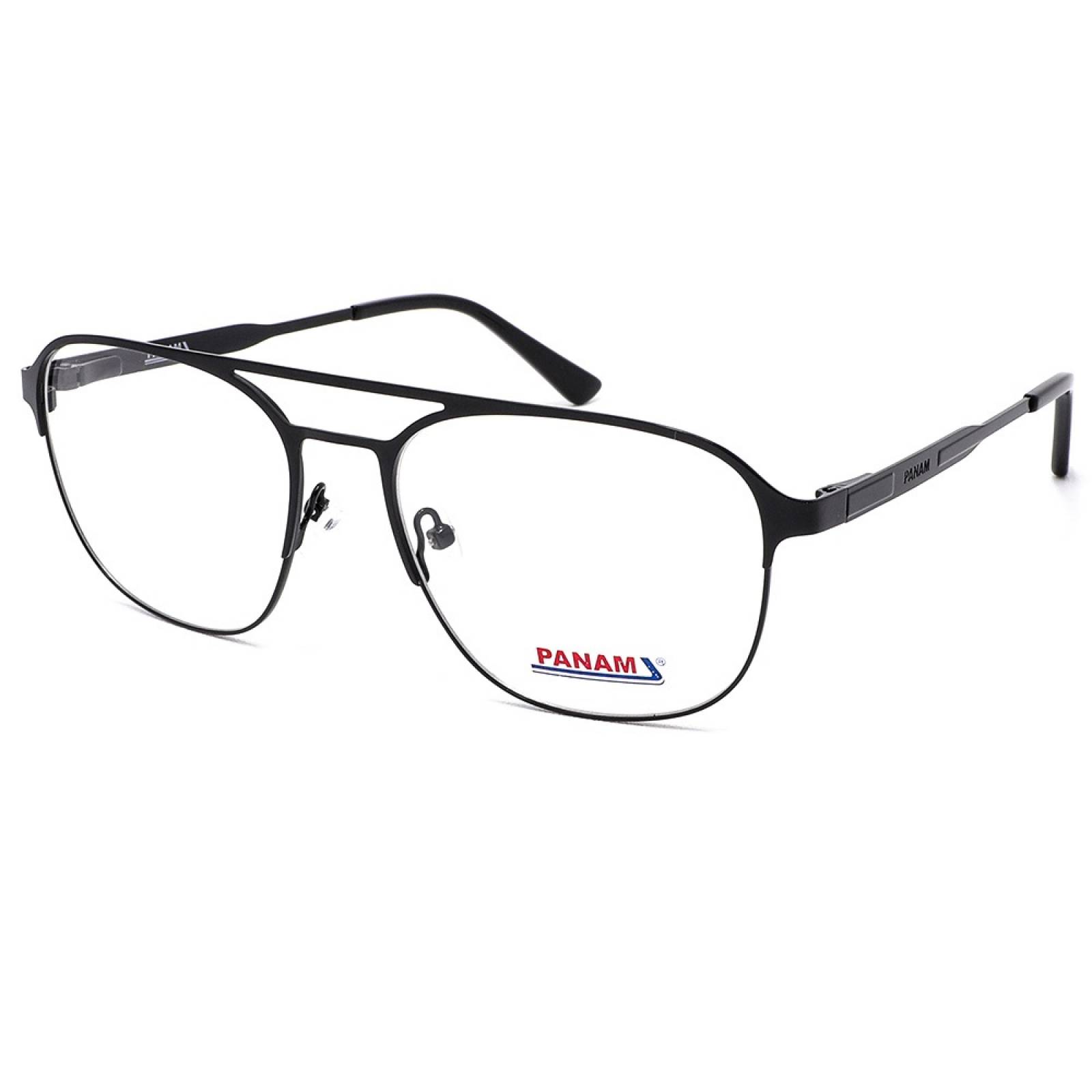 Lentes Oftálmicos Hombre Forma Cuadrada Metal Negro Panam