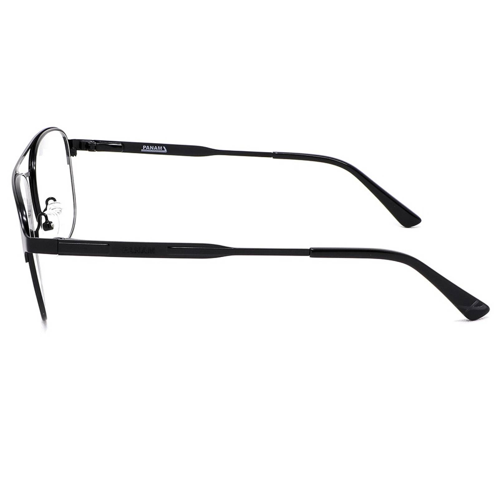 Lentes Oftálmicos Hombre Forma Cuadrada Metal Negro Panam