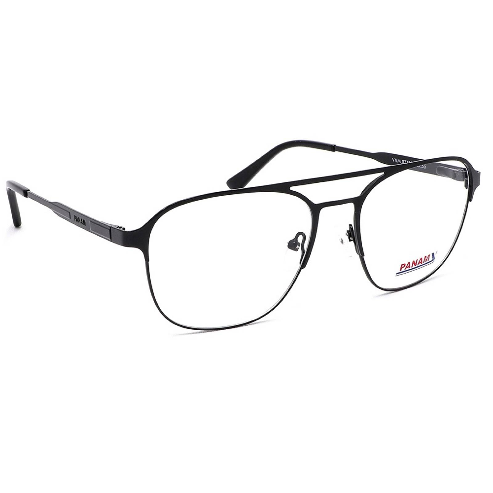 Lentes Oftálmicos Hombre Forma Cuadrada Metal Negro Panam