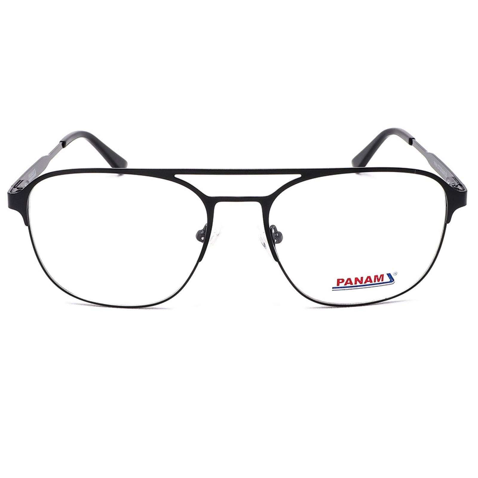 Lentes Oftálmicos Hombre Forma Cuadrada Metal Negro Panam