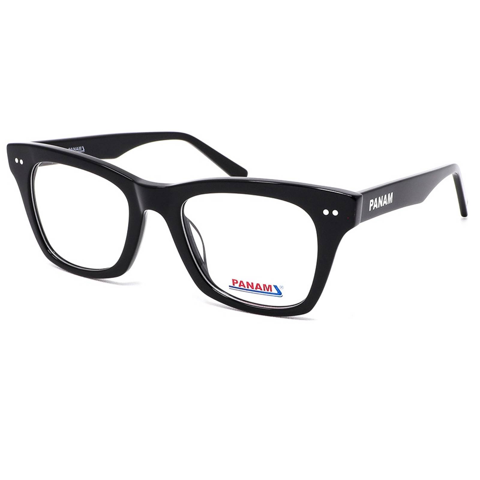 Lentes Oftálmicos Hombre Forma Cuadrada Acetato Negro Panam