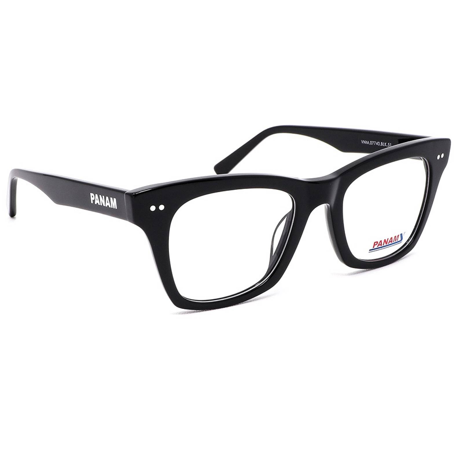 Lentes Oftálmicos Hombre Forma Cuadrada Acetato Negro Panam