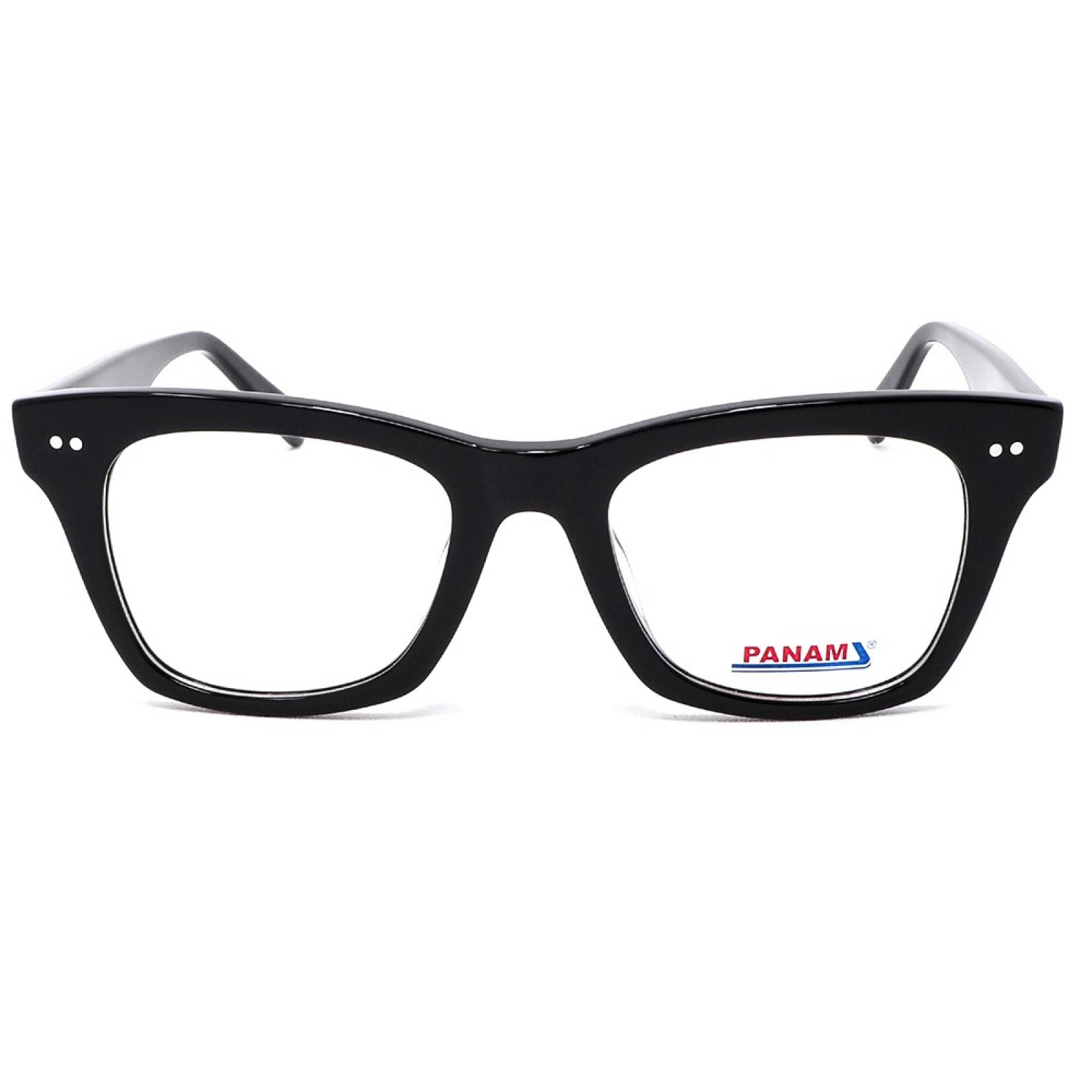 Lentes Oftálmicos Hombre Forma Cuadrada Acetato Negro Panam