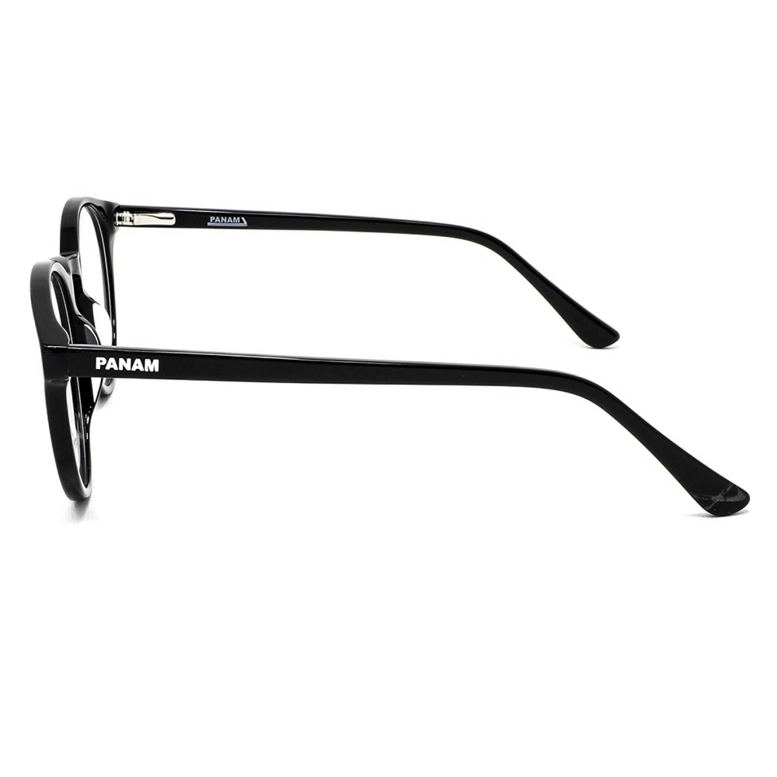 Lentes Oftálmicos Mujer Forma Redonda Acetato Negro Panam
