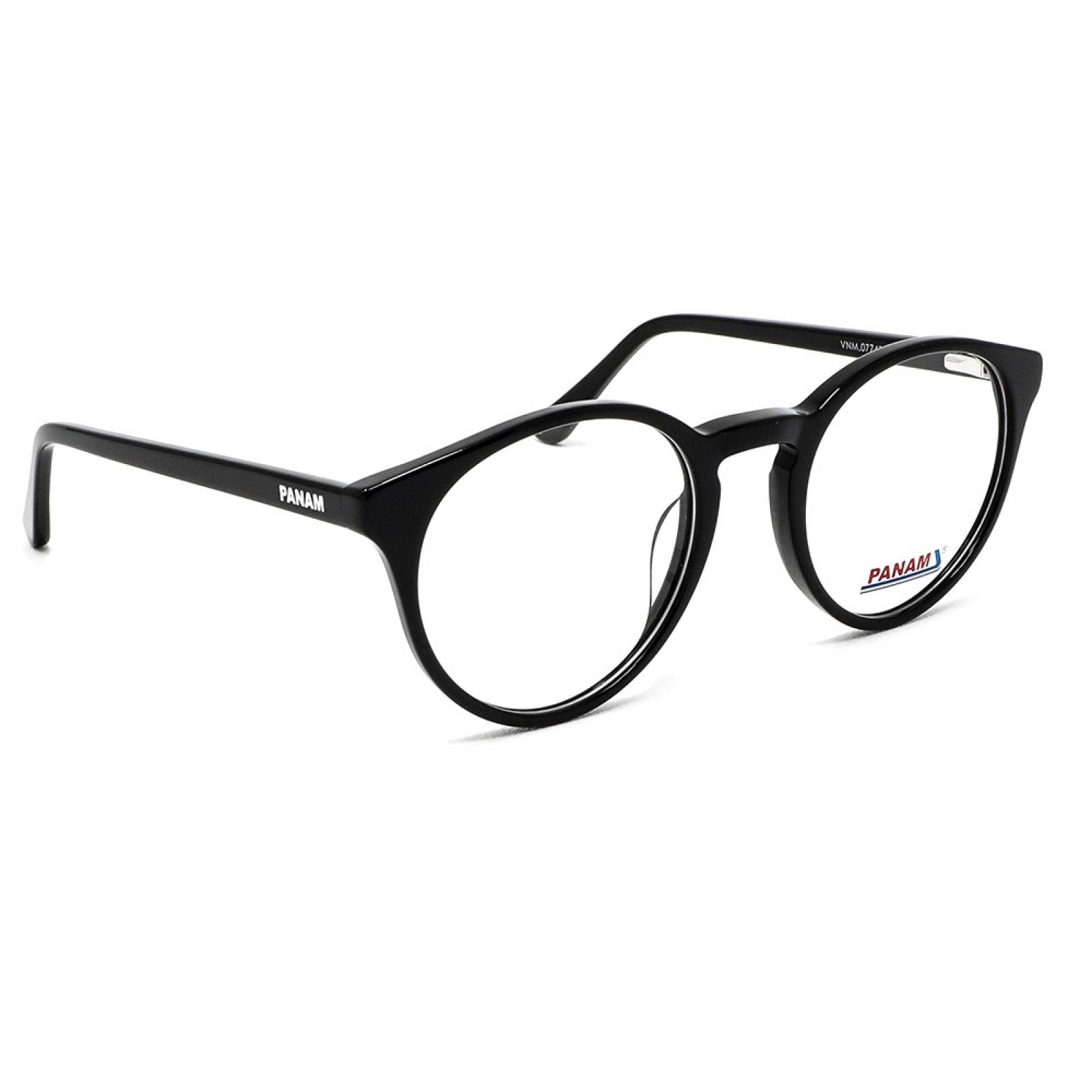 Lentes Oftálmicos Mujer Forma Redonda Acetato Negro Panam
