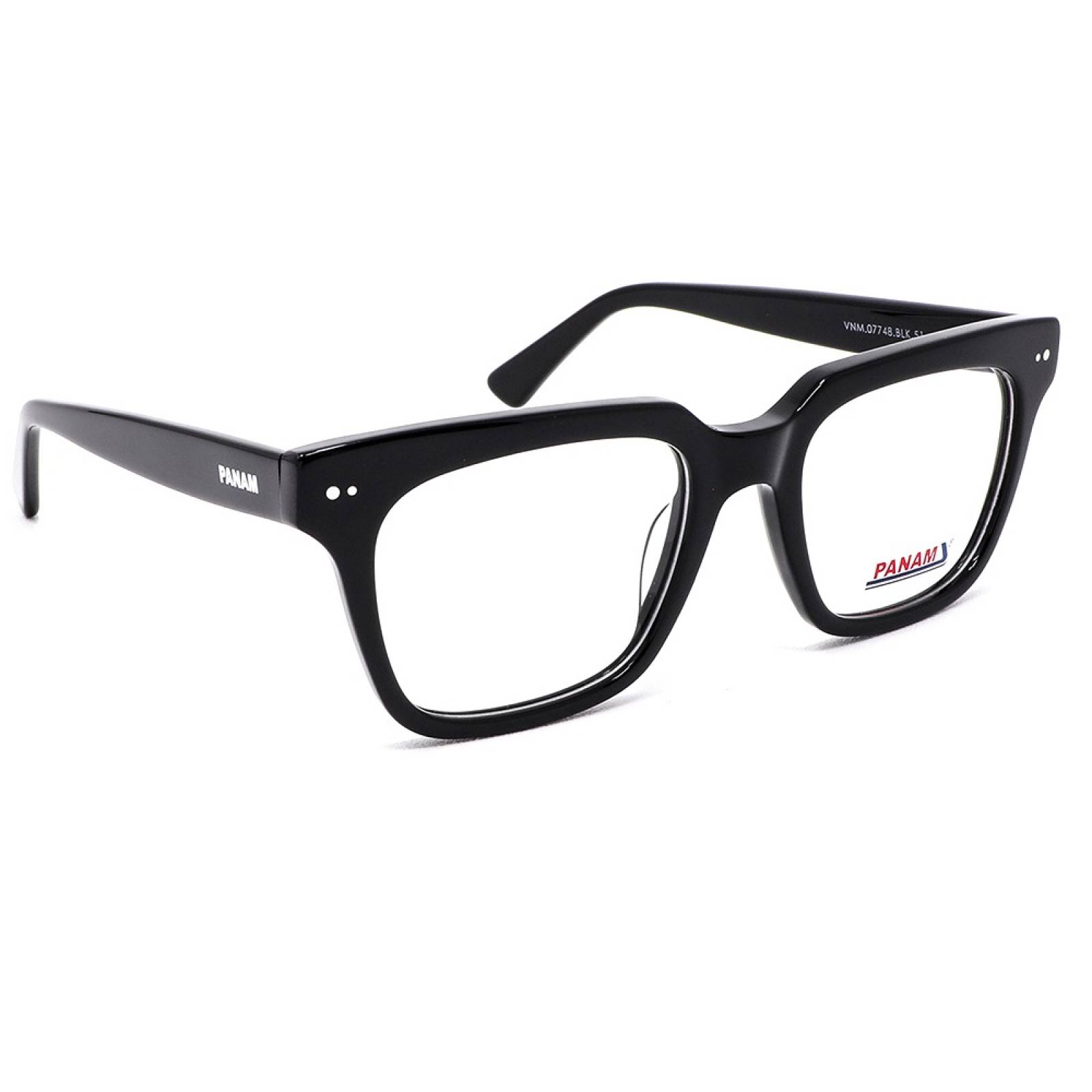Lentes Oftálmicos Hombre Forma Cuadrada Acetato Negro Panam